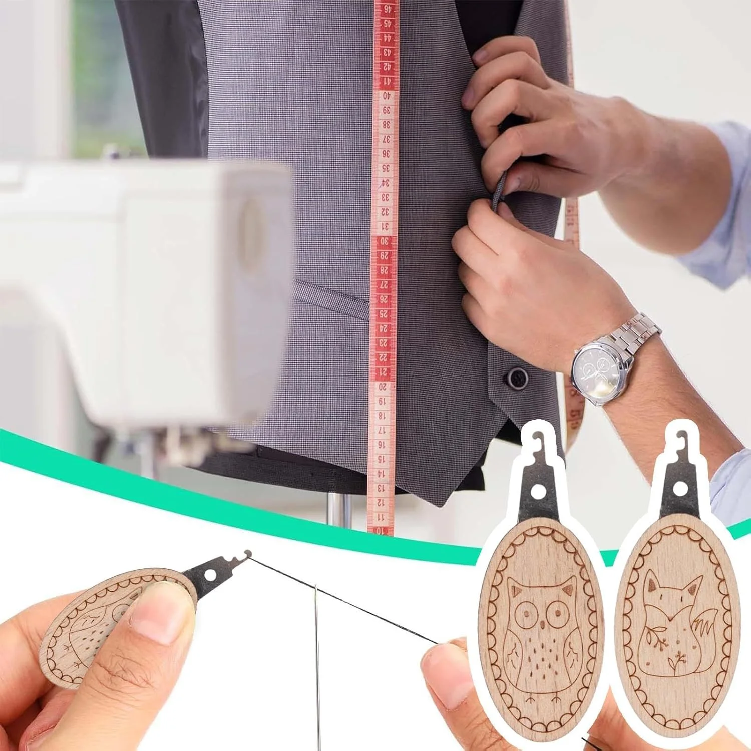 Hand Sewing Needle Threaders,2X Embroidery Needle Threader With Animal Patterns - Compact Knitting Craft Making Accessory for Grandpa Husband Dad Wife Mom Hand Sewing Needle Threaders,2X Embroidery Needle Threader With Animal Patterns - Compact Knitting Craft Making Accessory for Grandpa Husband Dad Wife Mom