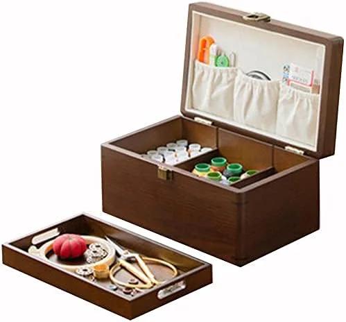 جعبه خیاطی مدل Wooden رنگ چوبی