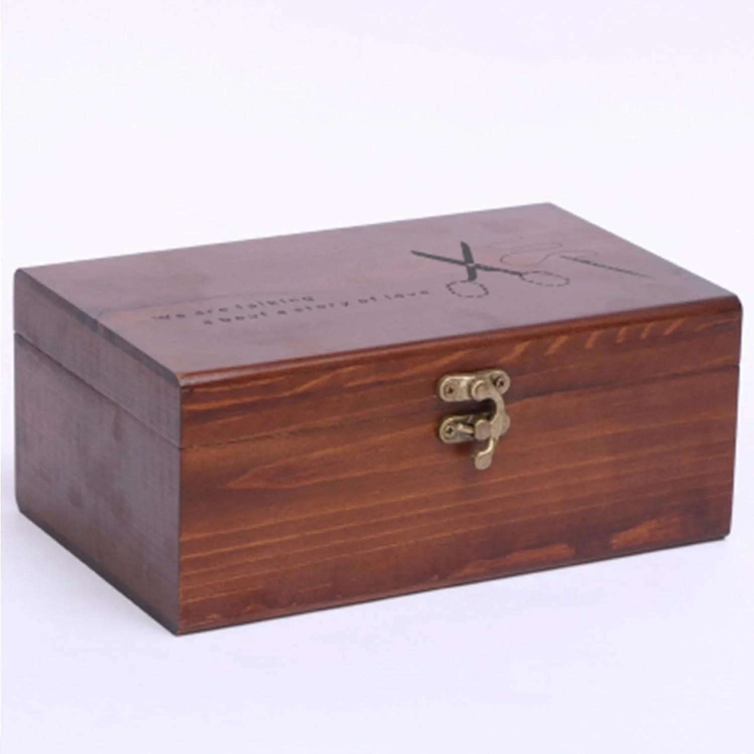 جعبه خیاطی مدل Wooden سایز 21x13x9 سانتی‌متر