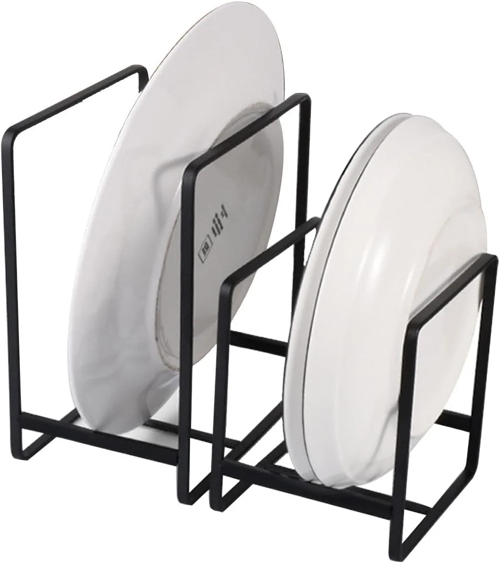 بسته 2 عددی نظم دهنده بشقاب KASTWAVE، قفسه فلزی نگهداری بشقاب، آبچکان بزرگ بشقاب، نگهدارنده بشقاب ضد زنگ و لغزش، استند بشقاب برای کابینت و کمد (سایز کوچک و بزرگ)