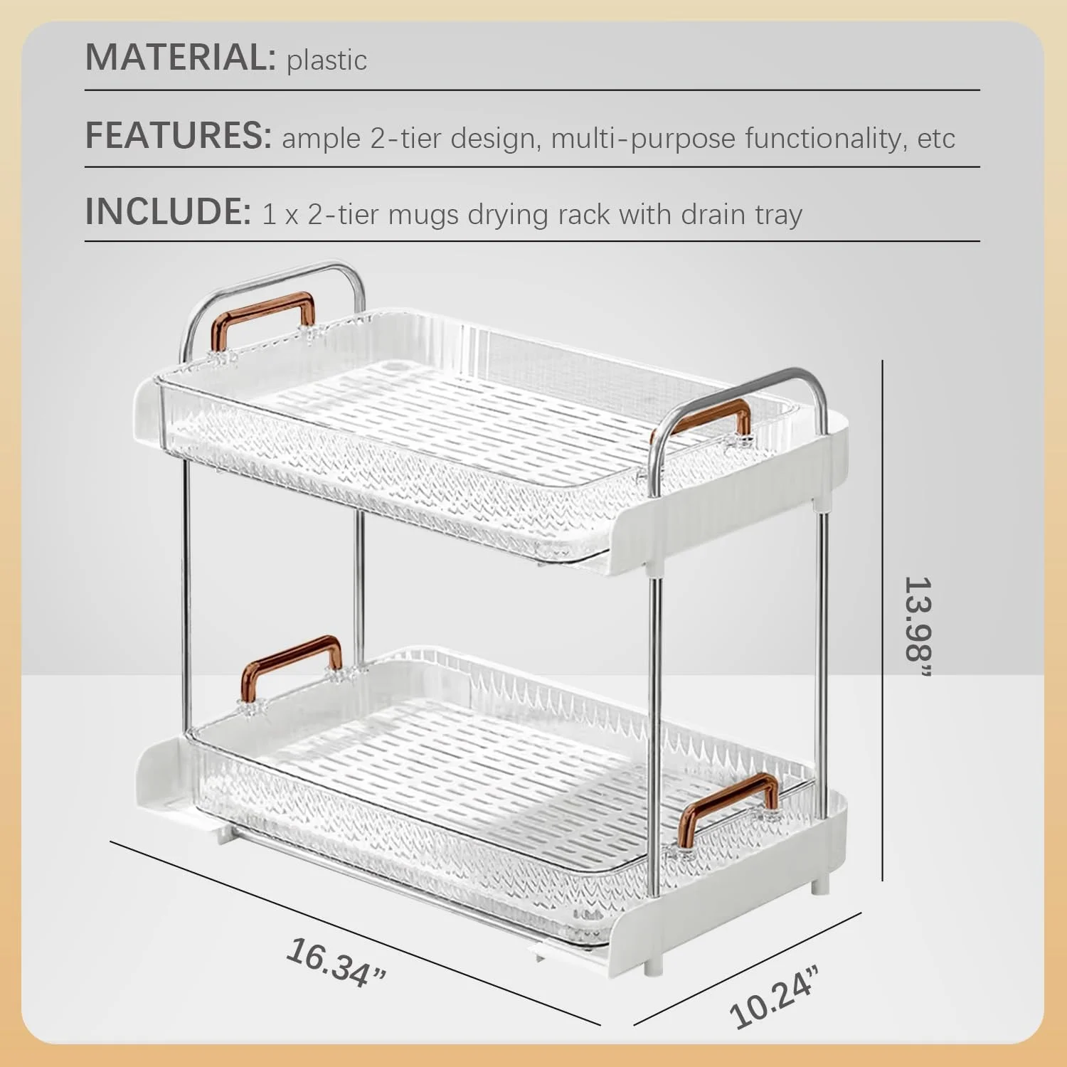 جای خشک کن لیوان KASTWAVE با سینی تخلیه، قفسه خشک کن فنجان آب، قفسه نگهداری فنجان قهوه، سازمان دهنده نگهداری فنجان و لیوان برای دسکتاپ و دکوراسیون پیشخوان - سفید جای خشک کن لیوان KASTWAVE با سینی تخلیه، قفسه خشک کن فنجان آب، قفسه نگهداری فنجان قهوه، سازمان دهنده نگهداری فنجان و لیوان برای دسکتاپ و دکوراسیون پیشخوان - سفید