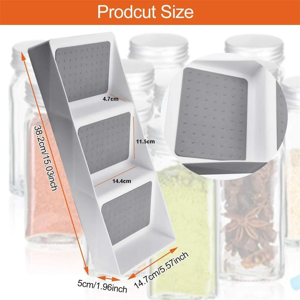 نظم دهنده کشو ادویه 3 طبقه KASTWAVE، قفسه نگهداری آشپزخانه ضد لغزش برای سازماندهی کارآمد انبار و کابینت