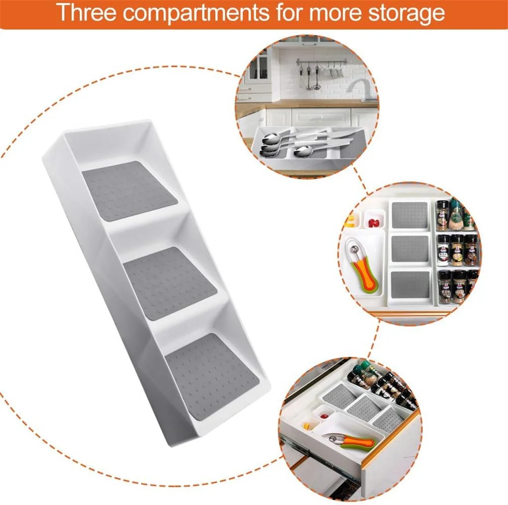 نظم دهنده کشو ادویه 3 طبقه KASTWAVE، قفسه نگهداری آشپزخانه ضد لغزش برای سازماندهی کارآمد انبار و کابینت