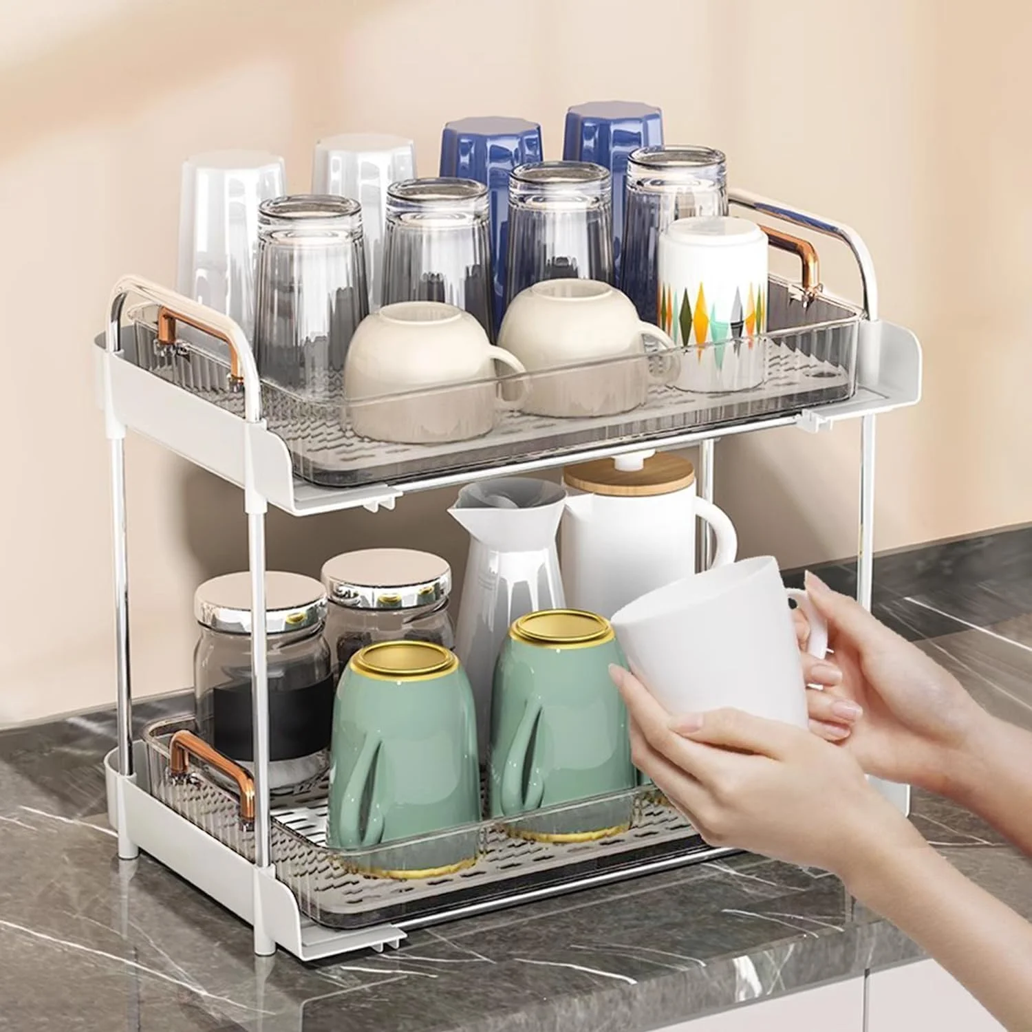 جای خشک کن لیوان KASTWAVE با سینی تخلیه، قفسه خشک کن فنجان آب، قفسه نگهداری فنجان قهوه، سازمان دهنده نگهداری فنجان و لیوان برای دسکتاپ و دکوراسیون پیشخوان - سفید جای خشک کن لیوان KASTWAVE با سینی تخلیه، قفسه خشک کن فنجان آب، قفسه نگهداری فنجان قهوه، سازمان دهنده نگهداری فنجان و لیوان برای دسکتاپ و دکوراسیون پیشخوان - سفید