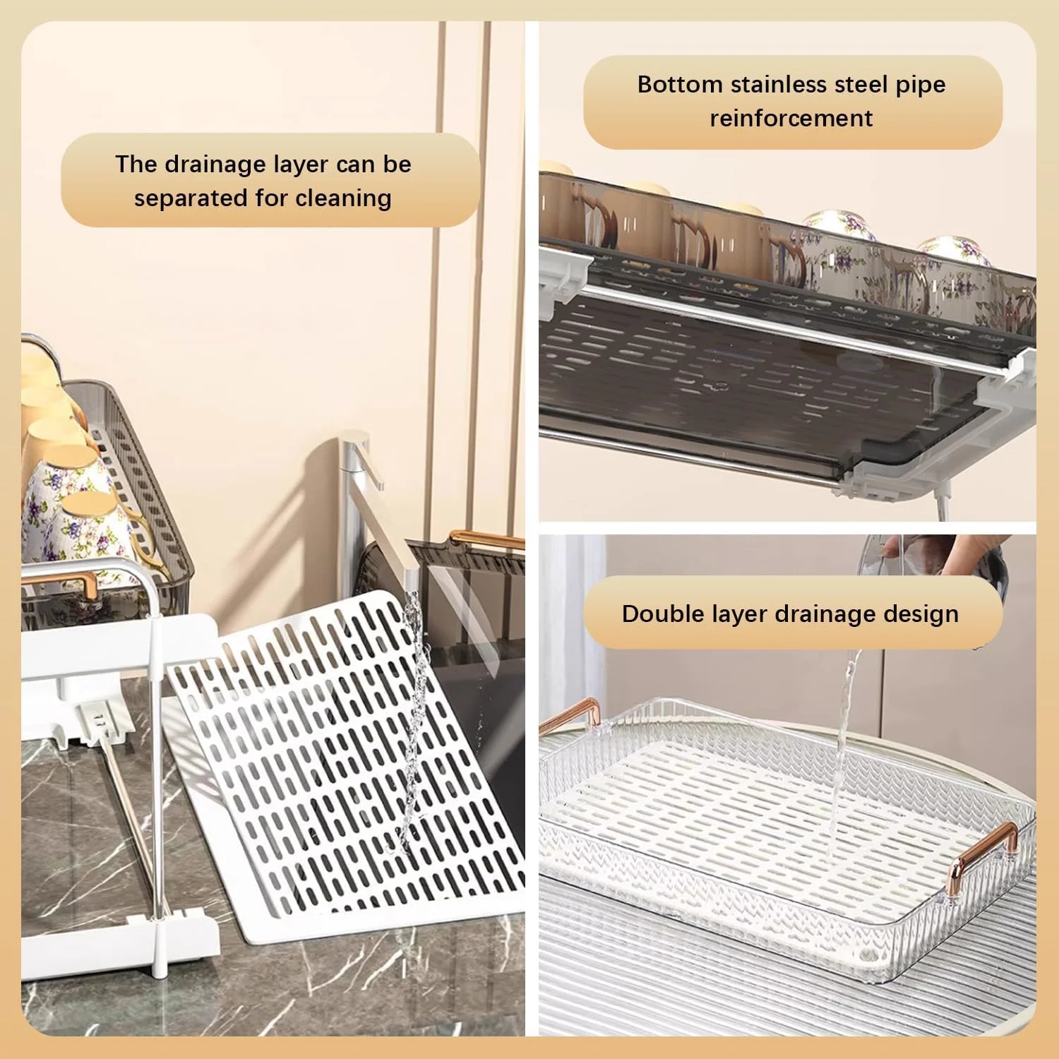 جای خشک کن لیوان KASTWAVE با سینی تخلیه، قفسه خشک کن فنجان آب، قفسه نگهداری فنجان قهوه، سازمان دهنده نگهداری فنجان و لیوان برای دسکتاپ و دکوراسیون پیشخوان - سفید جای خشک کن لیوان KASTWAVE با سینی تخلیه، قفسه خشک کن فنجان آب، قفسه نگهداری فنجان قهوه، سازمان دهنده نگهداری فنجان و لیوان برای دسکتاپ و دکوراسیون پیشخوان - سفید