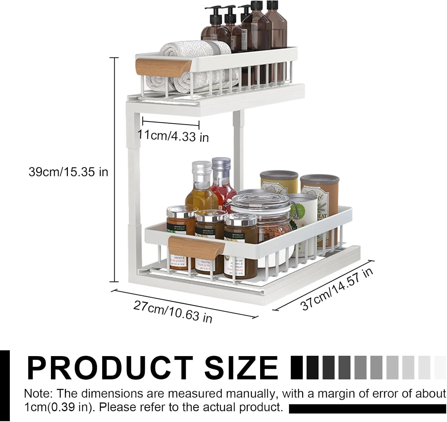 ارگانایزر زیر سینک KASTWAVE، قفسه کابینت 2 طبقه قابل گسترش، قفسه ذخیره سازی قابل تنظیم ایستاده برای کابینت، آشپزخانه، حمام، قفسه نگهداری کفش، مشکی ارگانایزر زیر سینک KASTWAVE، قفسه کابینت 2 طبقه قابل گسترش، قفسه ذخیره سازی قابل تنظیم ایستاده برای کابینت، آشپزخانه، حمام، قفسه نگهداری کفش، مشکی