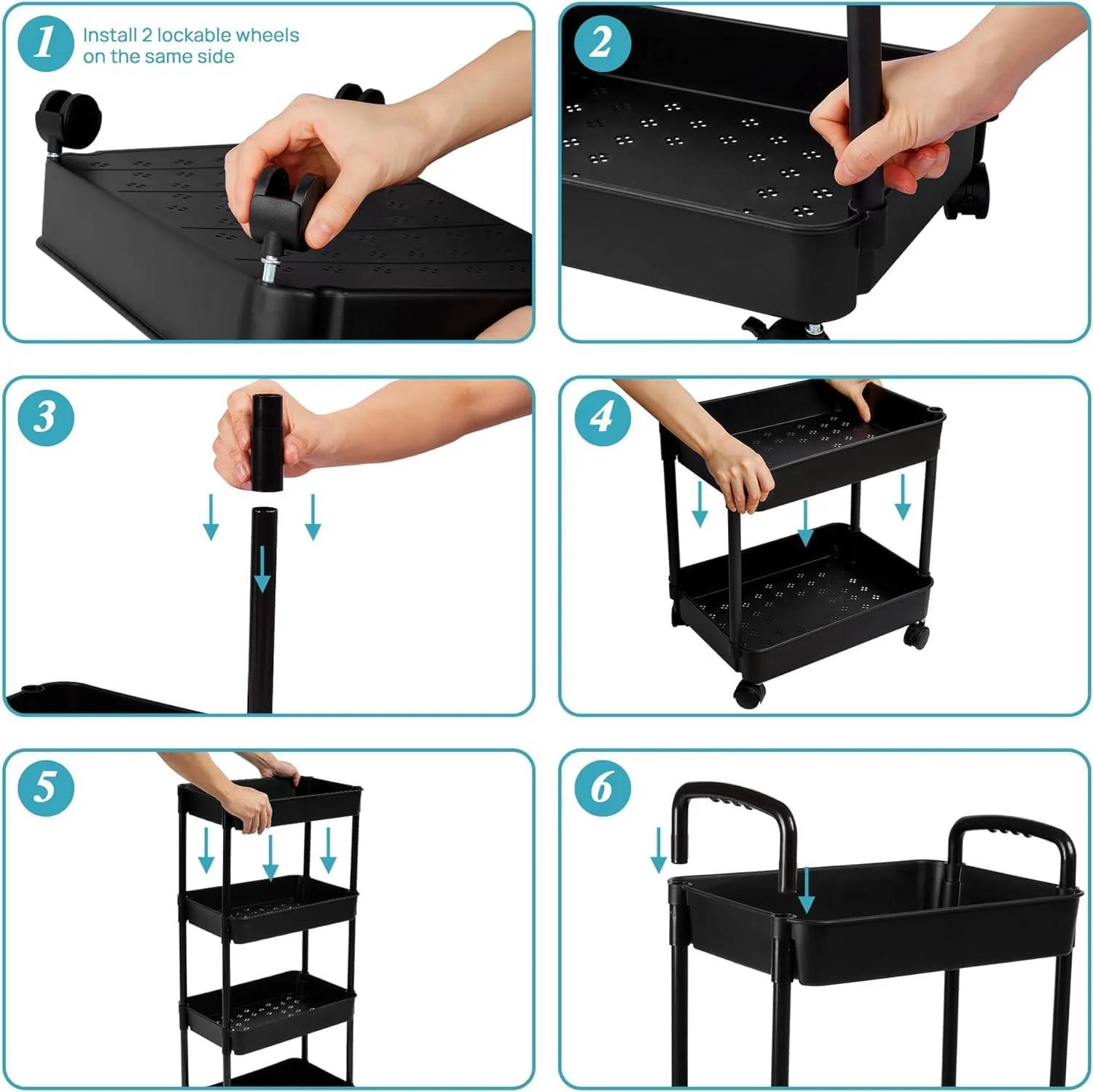 ترولی آشپزخانه چرخ دار جورونب، سبد چرخدار چند منظوره با دسته، ترولی پلاستیکی چند منظوره برای دفتر، اتاق نشیمن، آشپزخانه، سازمان دهنده متحرک (مشکی، 99x37x26 سانتی متر) ترولی آشپزخانه چرخ دار جورونب، سبد چرخدار چند منظوره با دسته، ترولی پلاستیکی چند منظوره برای دفتر، اتاق نشیمن، آشپزخانه، سازمان دهنده متحرک (مشکی، 99x37x26 سانتی متر)