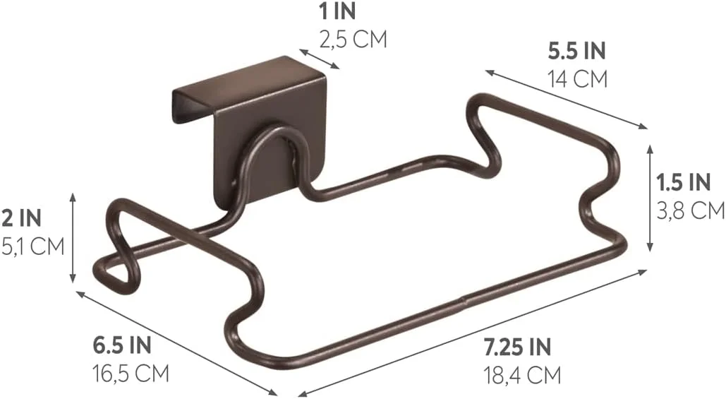 نگهدارنده کیسه پلاستیکی کابینتی کلاسیکو iDesign برای آشپزخانه، انبار، حمام و موارد دیگر، 5.5" x 6.5" x 2"، برنز