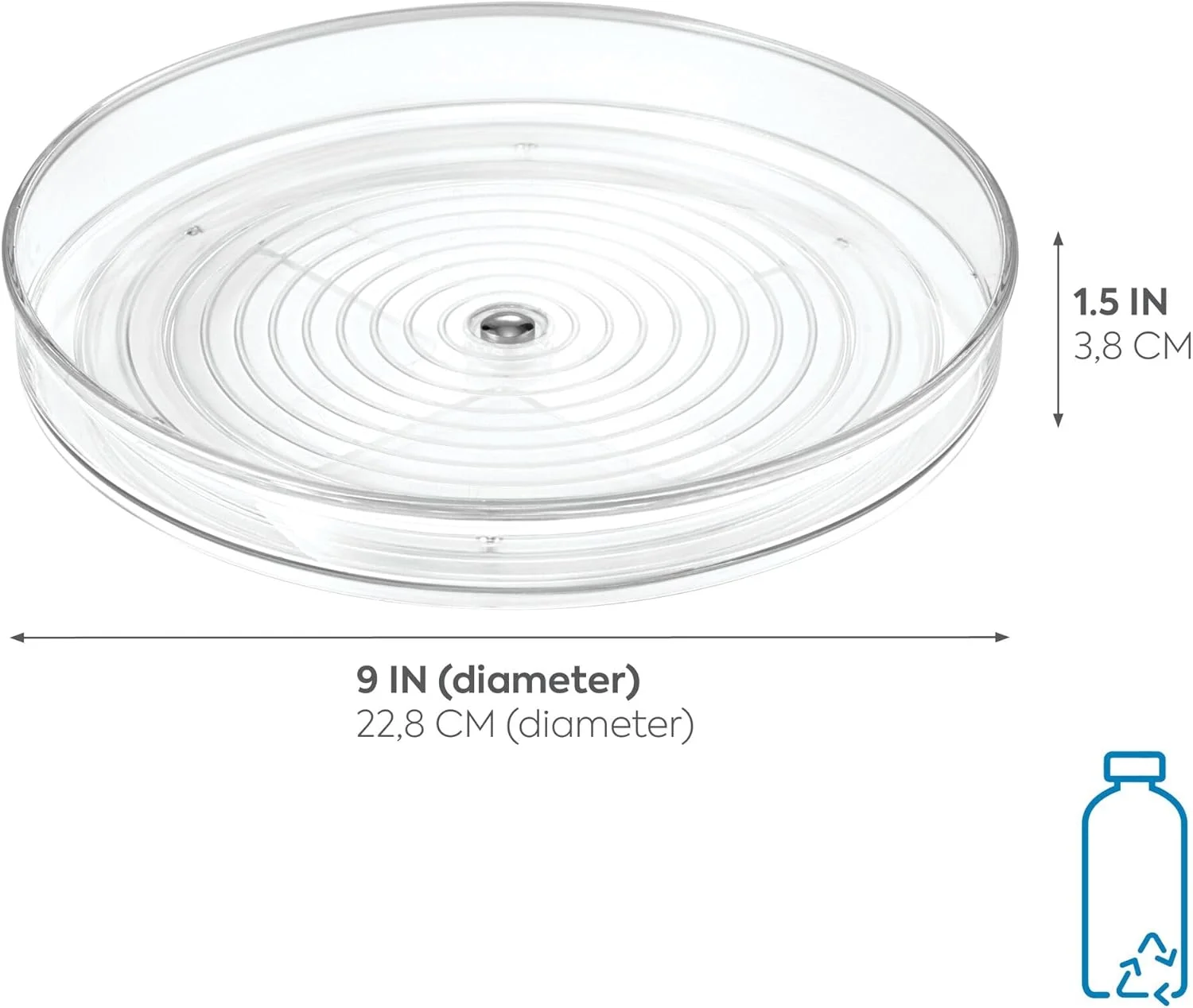 گرداننده چرخشی ارگانایزر Idesign LinUS - 9 اینچ در 1.5 اینچ، شفاف
