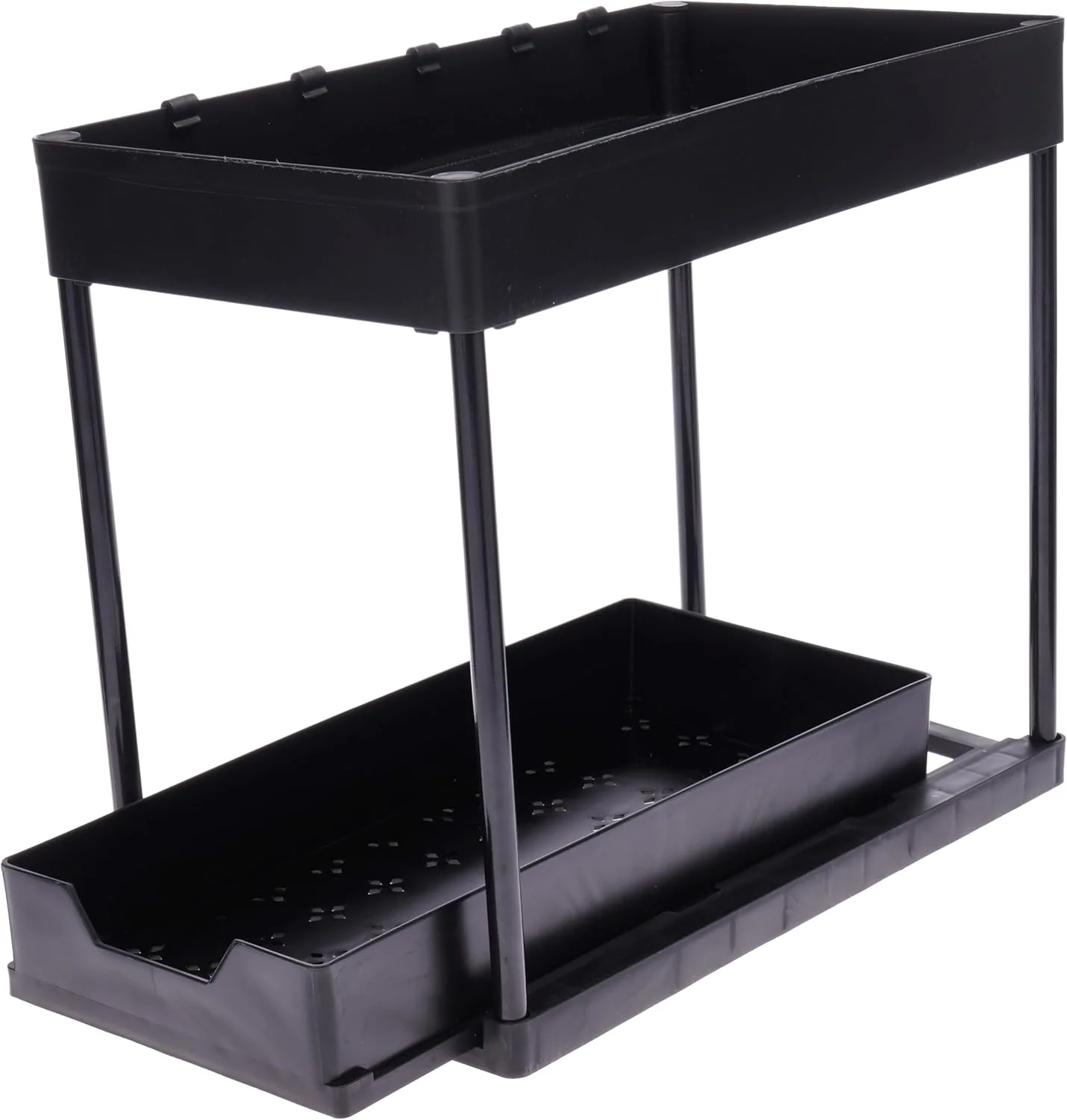 ارگانایزر زیر سینک HOME DWELL - قفسه کشویی دو طبقه با کشو، قلاب و فنجان - ارگانایزر چند منظوره کابینت حمام و آشپزخانه، مقاوم در برابر زنگ زدگی و مونتاژ بدون ابزار