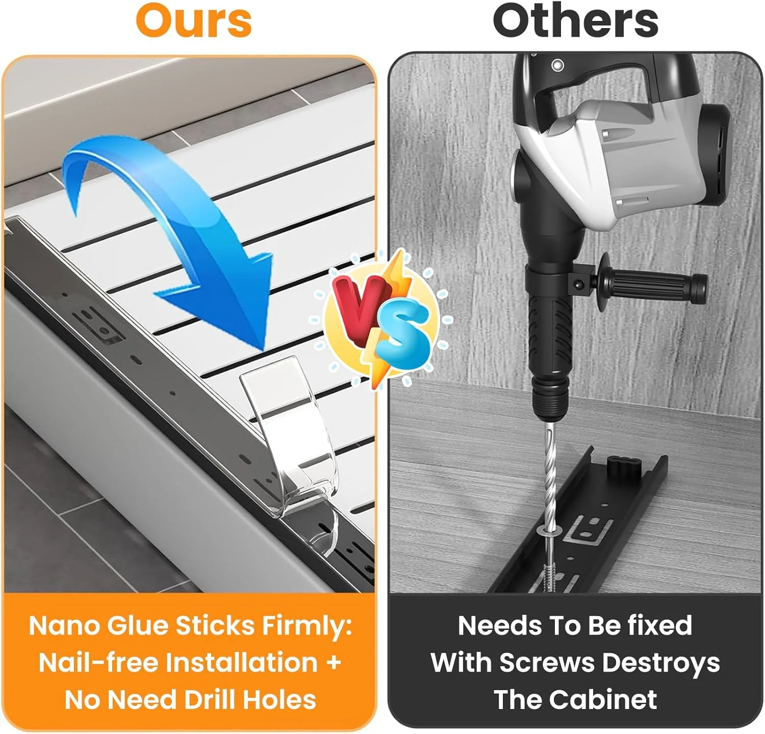 سازمان دهنده کابینت کشویی HIKKY، قفسه کشویی سنگین، آبچکان داخل کابینت، سازمان دهنده و نگهدارنده زیر سینک، قفسه نگهداری ادویه با دستگیره برای آشپزخانه، حمام، خانه