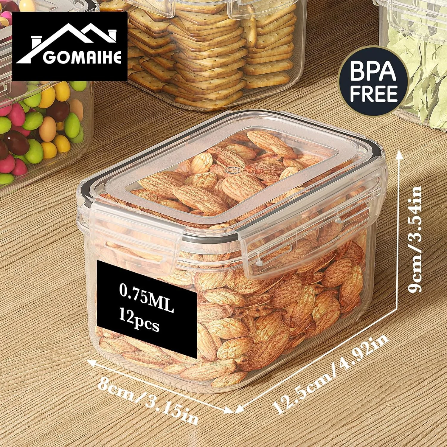 ظروف نگهداری مواد غذایی درب دار GoMaihe: ظروف پلاستیکی 0.8 لیتری 12 عددی | سازمان دهنده و نگهداری آشپزخانه و انبار برای غلات، آرد، شکر، تنقلات | شامل قاشق، برچسب، ماژیک ظروف نگهداری مواد غذایی درب دار GoMaihe: ظروف پلاستیکی 0.8 لیتری 12 عددی | سازمان دهنده و نگهداری آشپزخانه و انبار برای غلات، آرد، شکر، تنقلات | شامل قاشق، برچسب، ماژیک