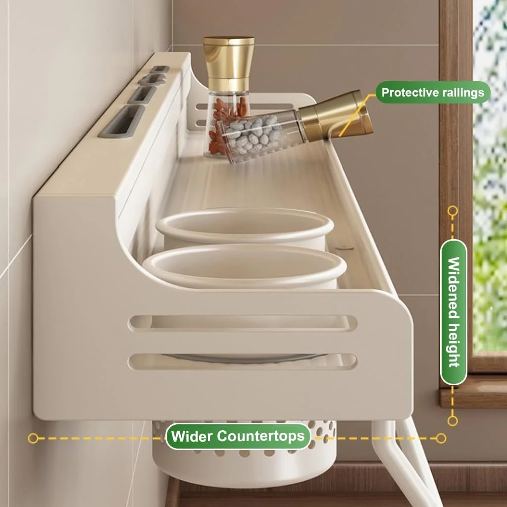 قفسه آشپزخانه دیواری HASTHIP® با قلاب آویز، سازمان دهنده چند منظوره لوازم و چاشنی، جا ادویه پلاستیکی و محل نگهداری چاپستیک، نگهدارنده حوله ظرف و کفگیر، صرفه جویی در فضا قفسه آشپزخانه دیواری HASTHIP® با قلاب آویز، سازمان دهنده چند منظوره لوازم و چاشنی، جا ادویه پلاستیکی و محل نگهداری چاپستیک، نگهدارنده حوله ظرف و کفگیر، صرفه جویی در فضا