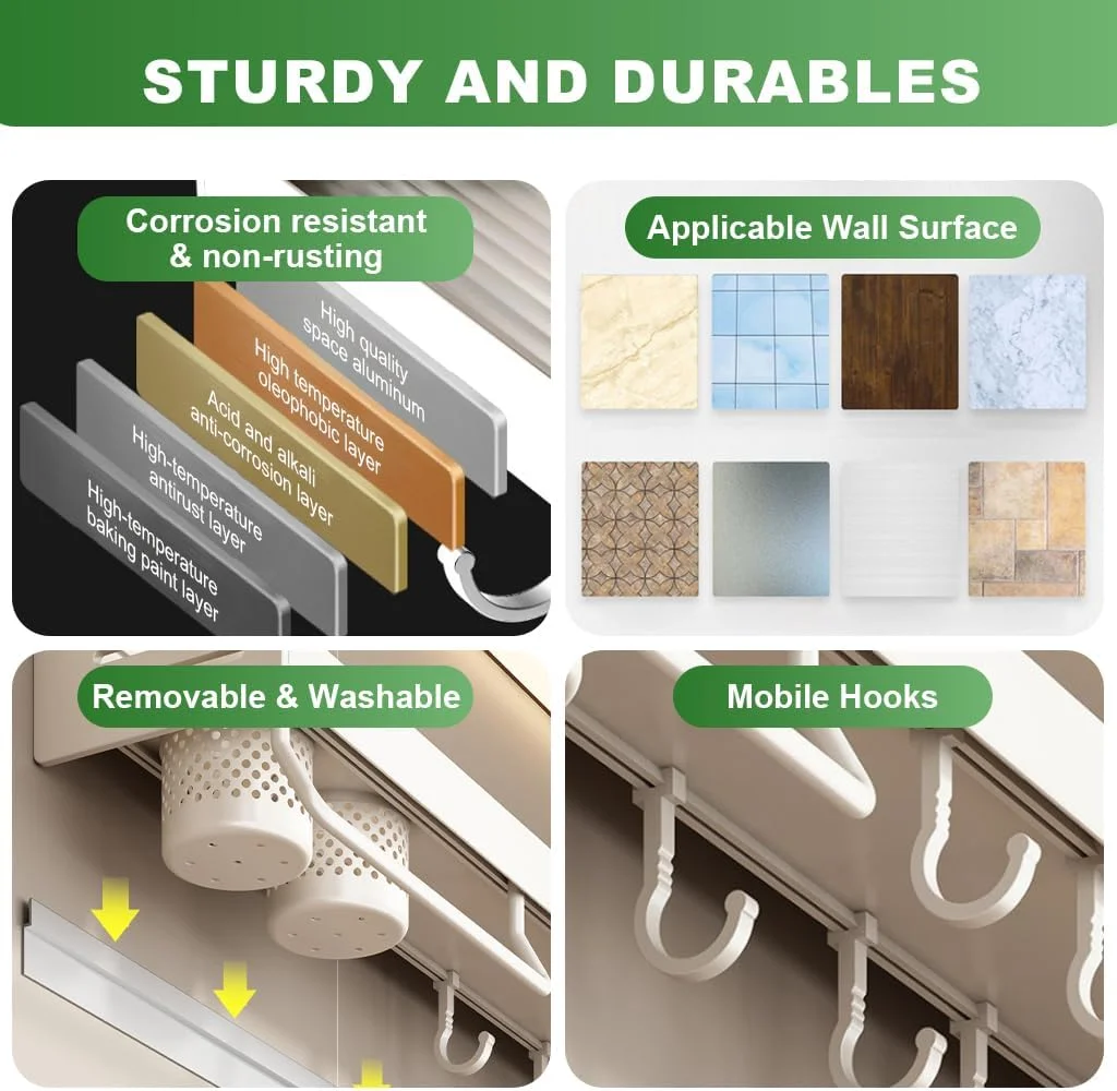 قفسه آشپزخانه دیواری HASTHIP® با قلاب آویز، سازمان دهنده چند منظوره لوازم و چاشنی، جا ادویه پلاستیکی و محل نگهداری چاپستیک، نگهدارنده حوله ظرف و کفگیر، صرفه جویی در فضا قفسه آشپزخانه دیواری HASTHIP® با قلاب آویز، سازمان دهنده چند منظوره لوازم و چاشنی، جا ادویه پلاستیکی و محل نگهداری چاپستیک، نگهدارنده حوله ظرف و کفگیر، صرفه جویی در فضا
