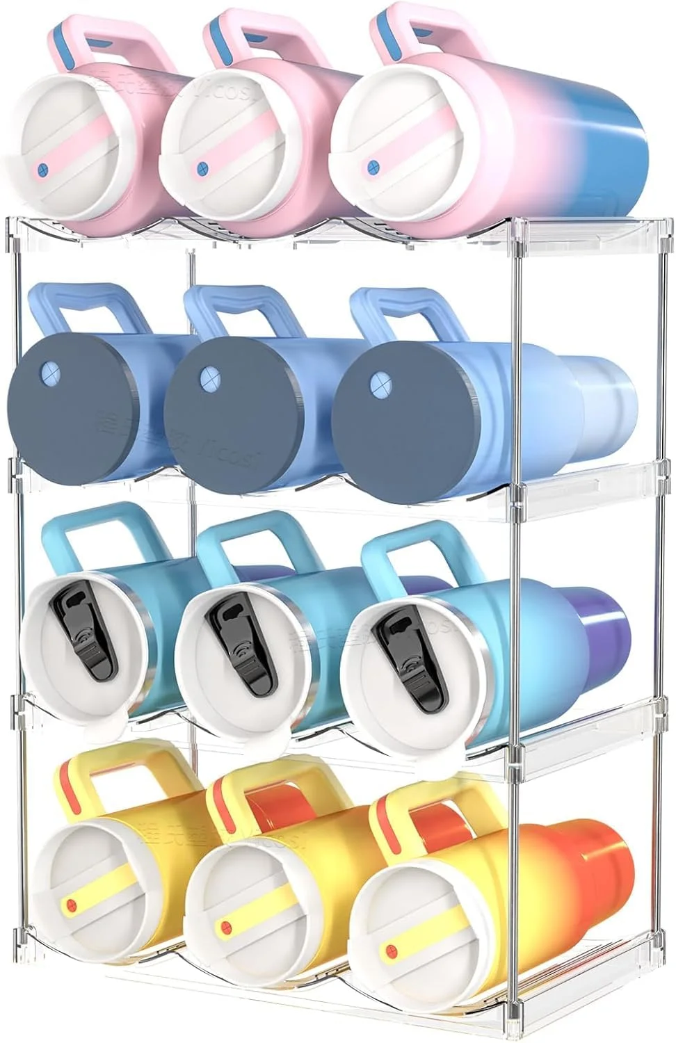 ارگانایزر بطری آب استوانه ای 4 عددی برای کابینت، 12 سانتی متر عرض و 13.5 سانتی متر ارتفاع، مناسب برای بطری های استنلی یتی و سایر لیوان ها، پلاستیک شفاف، مدرن، مناسب برای روی میز، آشپزخانه ارگانایزر بطری آب استوانه ای 4 عددی برای کابینت، 12 سانتی متر عرض و 13.5 سانتی متر ارتفاع، مناسب برای بطری های استنلی یتی و سایر لیوان ها، پلاستیک شفاف، مدرن، مناسب برای روی میز، آشپزخانه