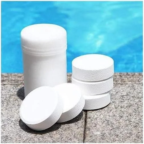 قرص کلر آهسته حل شونده بلوکوا 1 کیلوگرمی، ضدعفونی کننده باکتری و جلبک آب استخر و اسپا با محافظت در برابر نور خورشید/UV، Tcca 3 اینچ 200 گرم X 5 عدد، ساخت اتحادیه اروپا (1 قوطی (5 قرص))