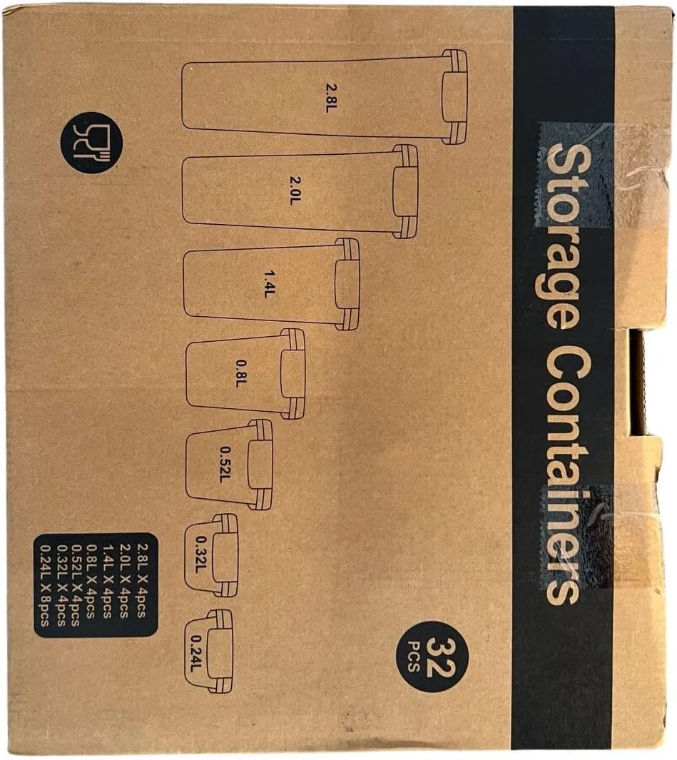 ظروف نگهداری مواد غذایی درب دار GoMaihe: 32 عدد ظروف پلاستیکی | سازمان دهنده و نگهداری آشپزخانه و انبار برای غلات، آرد، شکر، تنقلات | شامل برچسب و ماژیک ظروف نگهداری مواد غذایی درب دار GoMaihe: 32 عدد ظروف پلاستیکی | سازمان دهنده و نگهداری آشپزخانه و انبار برای غلات، آرد، شکر، تنقلات | شامل برچسب و ماژیک