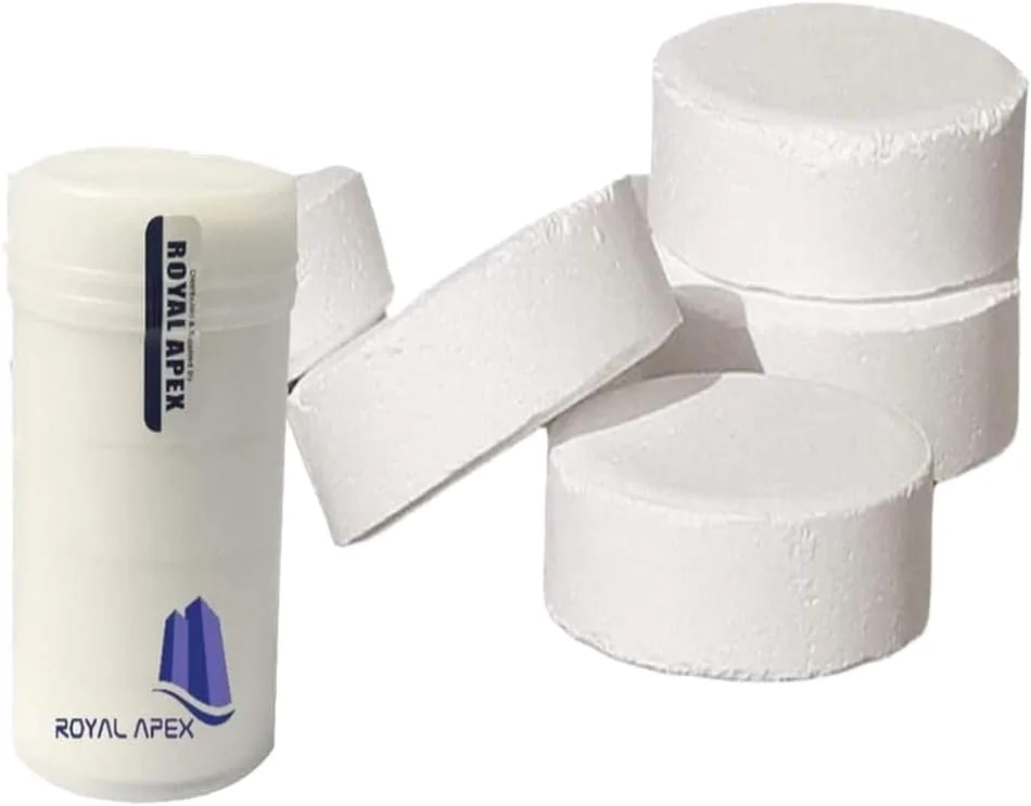 قرص کلر آهسته حل شونده بلوکوا 1 کیلوگرم، ضدعفونی کننده آب استخر و اسپا، درمان باکتری و جلبک با محافظت در برابر نور خورشید/UV، Tcca 3 اینچ 200 گرم X 5 عدد، ساخت اتحادیه اروپا (3 قوطی (15 قرص))