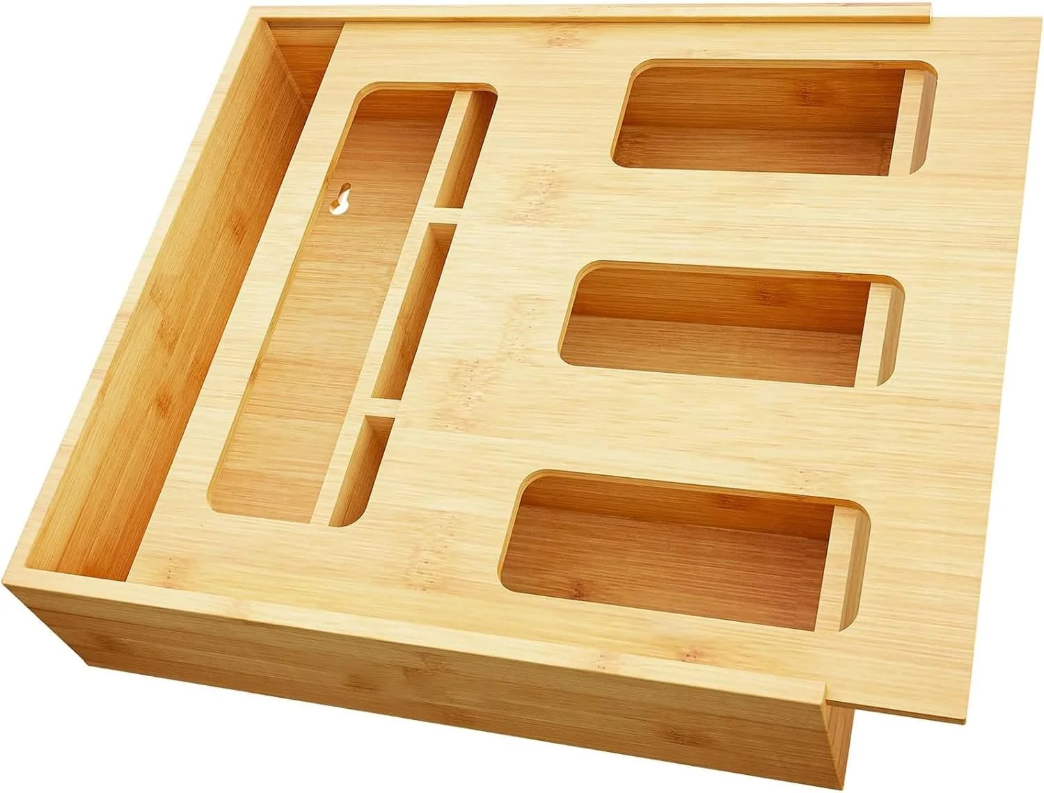 ارگانایزر کیسه های فریزر Funito برای کشوی آشپزخانه، ارگانایزر بامبو، سازگار با انواع سایز کیسه های زیپ کیپ بزرگ، متوسط، ساندویچ و اسنک (1 جعبه 4 اسلات) ارگانایزر کیسه های فریزر Funito برای کشوی آشپزخانه، ارگانایزر بامبو، سازگار با انواع سایز کیسه های زیپ کیپ بزرگ، متوسط، ساندویچ و اسنک (1 جعبه 4 اسلات)