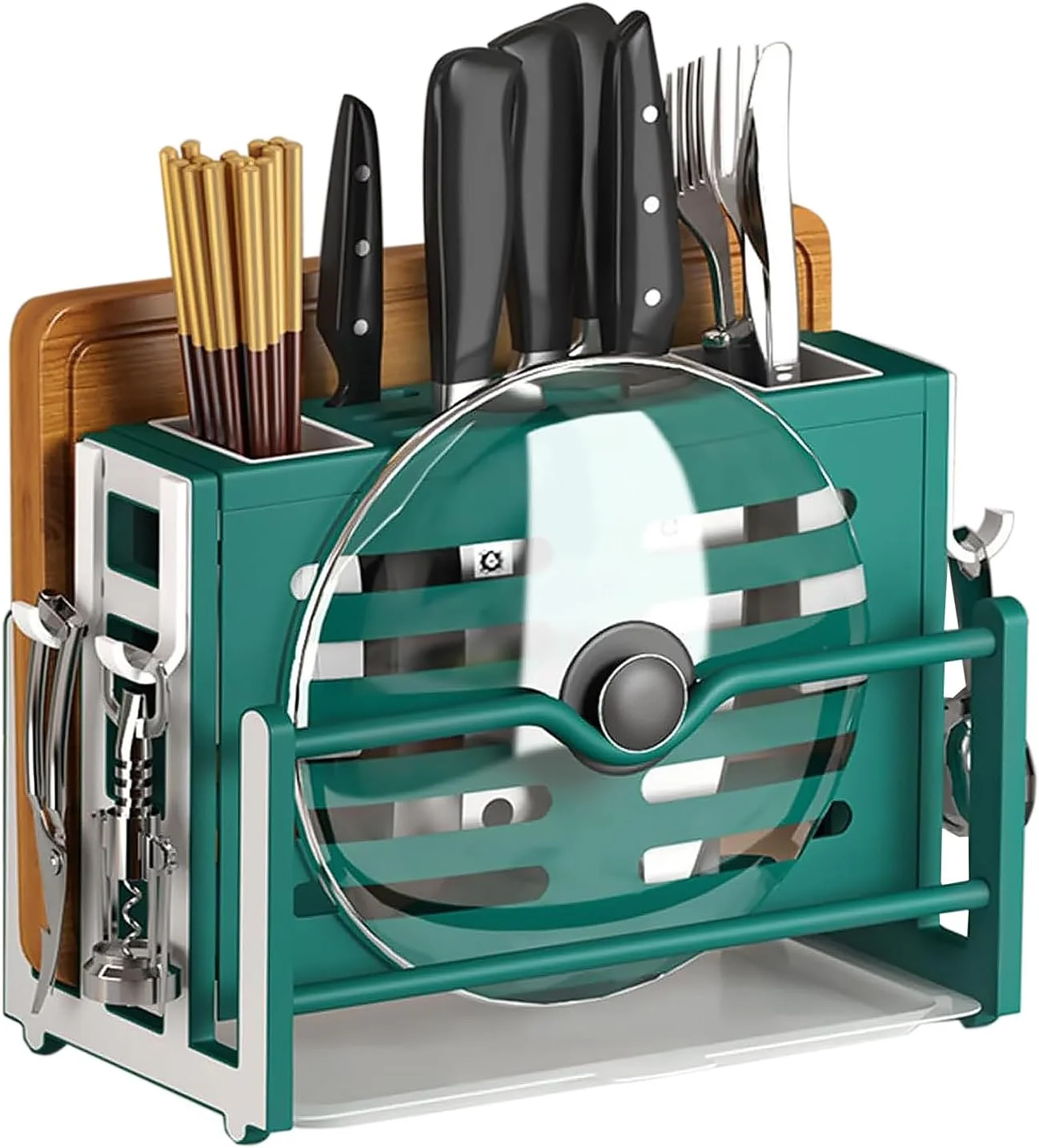 جا تخته گوشت فانیتو، نظم دهنده رومیزی آشپزخانه، جا چاقویی با قلاب، سینی تخلیه آب، جا قاشق چنگالی، قفسه نگهداری آشپزخانه برای کابینت و رومیزی جا تخته گوشت فانیتو، نظم دهنده رومیزی آشپزخانه، جا چاقویی با قلاب، سینی تخلیه آب، جا قاشق چنگالی، قفسه نگهداری آشپزخانه برای کابینت و رومیزی