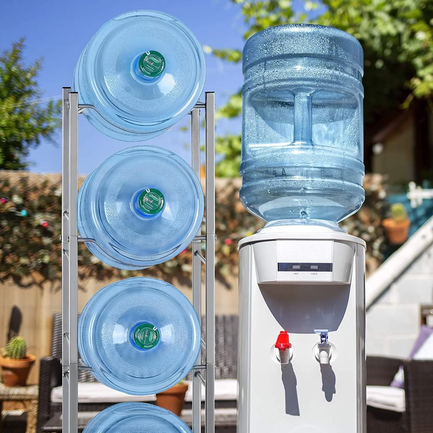 نگهدارنده/قفسه/استند/جای بطری آب برای آبسردکن 5 گالن، 5 طبقه، برای خانه، دفتر، آشپزخانه (قفسه 5 بطری) نگهدارنده/قفسه/استند/جای بطری آب برای آبسردکن 5 گالن، 5 طبقه، برای خانه، دفتر، آشپزخانه (قفسه 5 بطری)