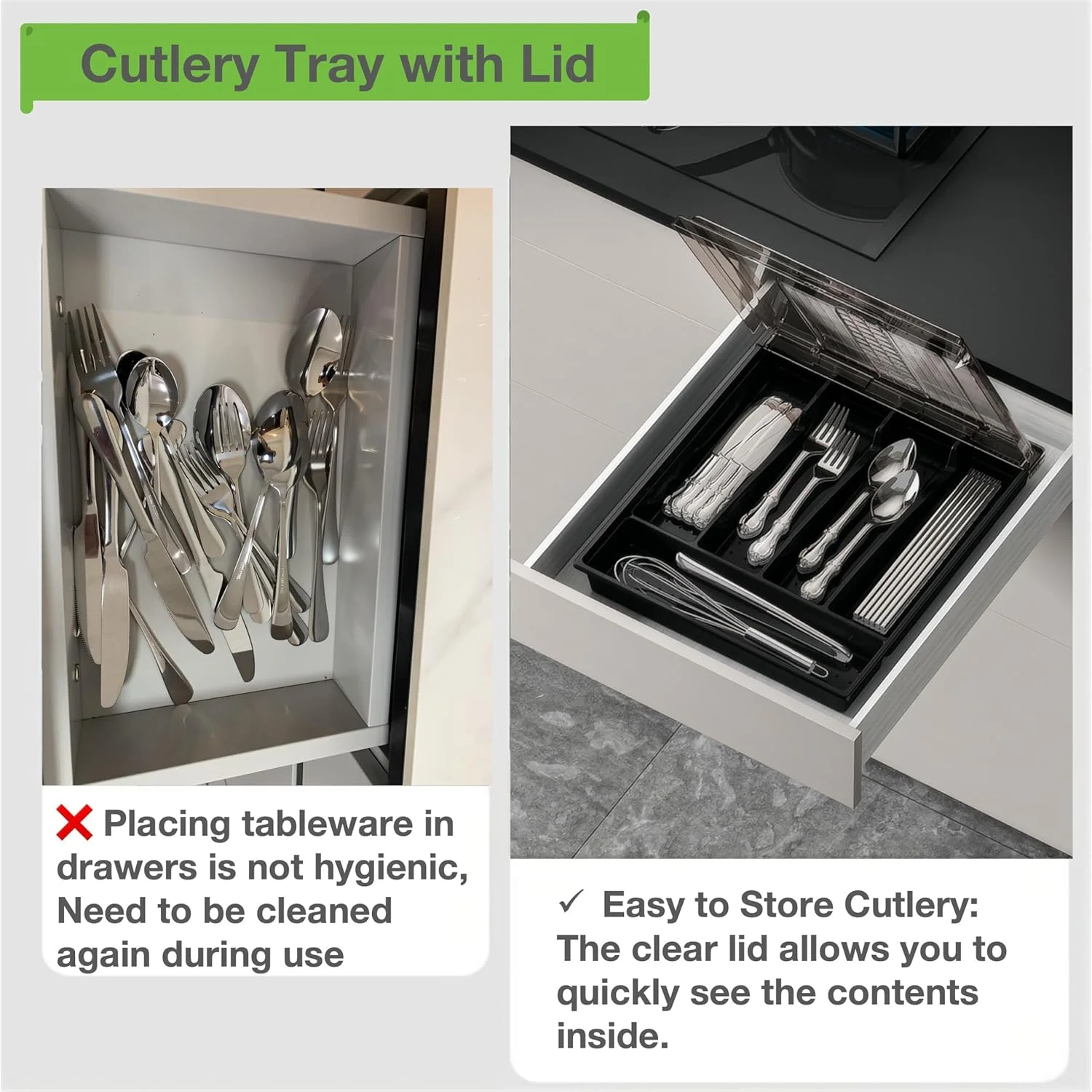 ارگانایزر کشو نقره ای FOINN، نظم دهنده کشو آشپزخانه قابل گسترش، نظم دهنده کارد و چنگال قابل تنظیم، نگهدارنده پلاستیکی برای قاشق، چنگال و چاقو ارگانایزر کشو نقره ای FOINN، نظم دهنده کشو آشپزخانه قابل گسترش، نظم دهنده کارد و چنگال قابل تنظیم، نگهدارنده پلاستیکی برای قاشق، چنگال و چاقو