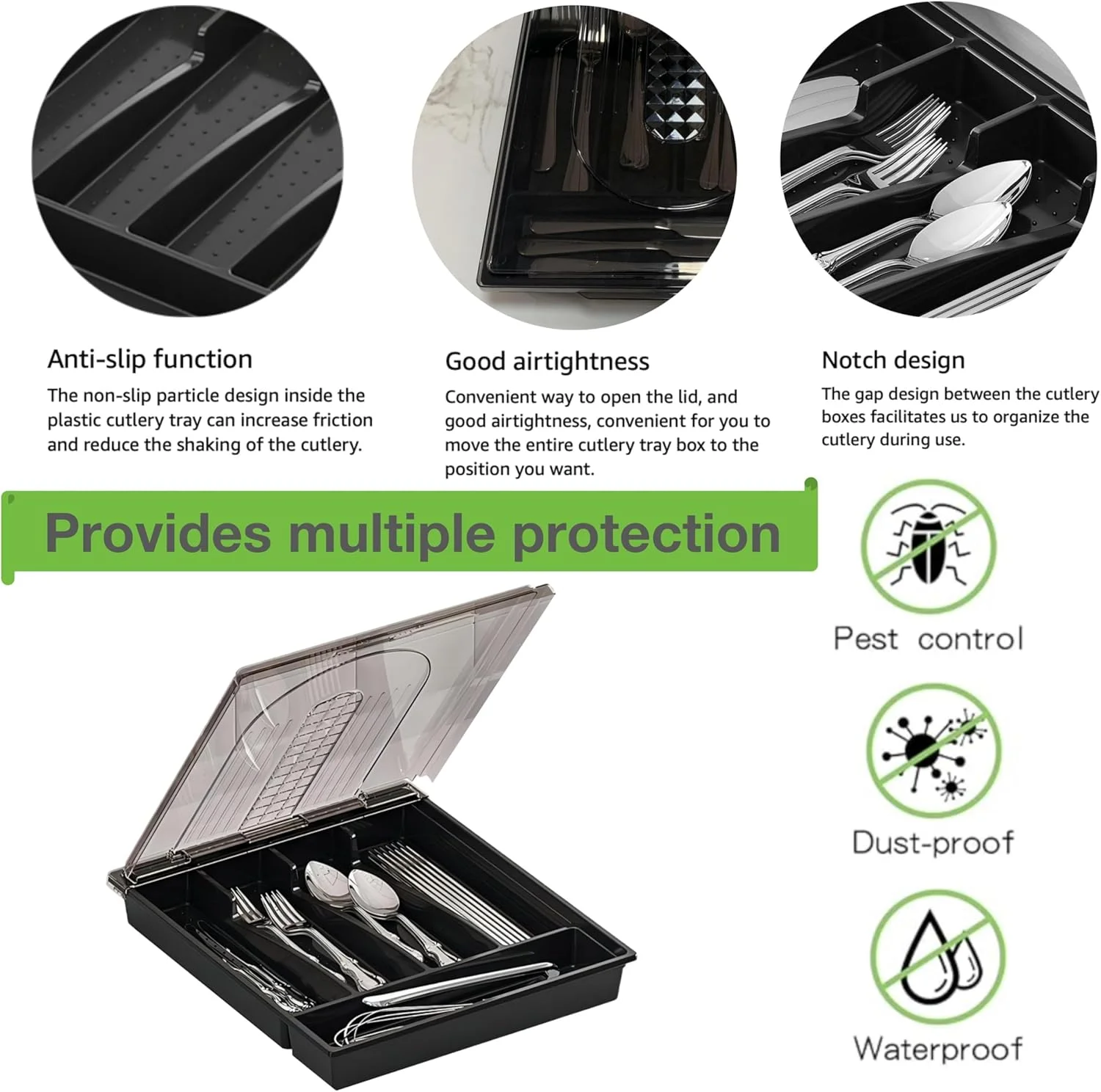 ارگانایزر کشو نقره ای FOINN، نظم دهنده کشو آشپزخانه قابل گسترش، نظم دهنده کارد و چنگال قابل تنظیم، نگهدارنده پلاستیکی برای قاشق، چنگال و چاقو ارگانایزر کشو نقره ای FOINN، نظم دهنده کشو آشپزخانه قابل گسترش، نظم دهنده کارد و چنگال قابل تنظیم، نگهدارنده پلاستیکی برای قاشق، چنگال و چاقو