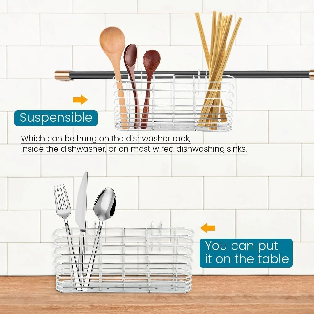 نگهدارنده لوازم آشپزخانه Fohome، لوازم جانبی قفسه خشک کن ظروف استیل ضد زنگ، سازمان دهنده لوازم آشپزخانه با 3 قسمت تقسیم شده برای آبچکان ظروف، سبد تخلیه چاقو و چنگال ضد زنگ برای روی میز آشپزخانه نگهدارنده لوازم آشپزخانه Fohome، لوازم جانبی قفسه خشک کن ظروف استیل ضد زنگ، سازمان دهنده لوازم آشپزخانه با 3 قسمت تقسیم شده برای آبچکان ظروف، سبد تخلیه چاقو و چنگال ضد زنگ برای روی میز آشپزخانه