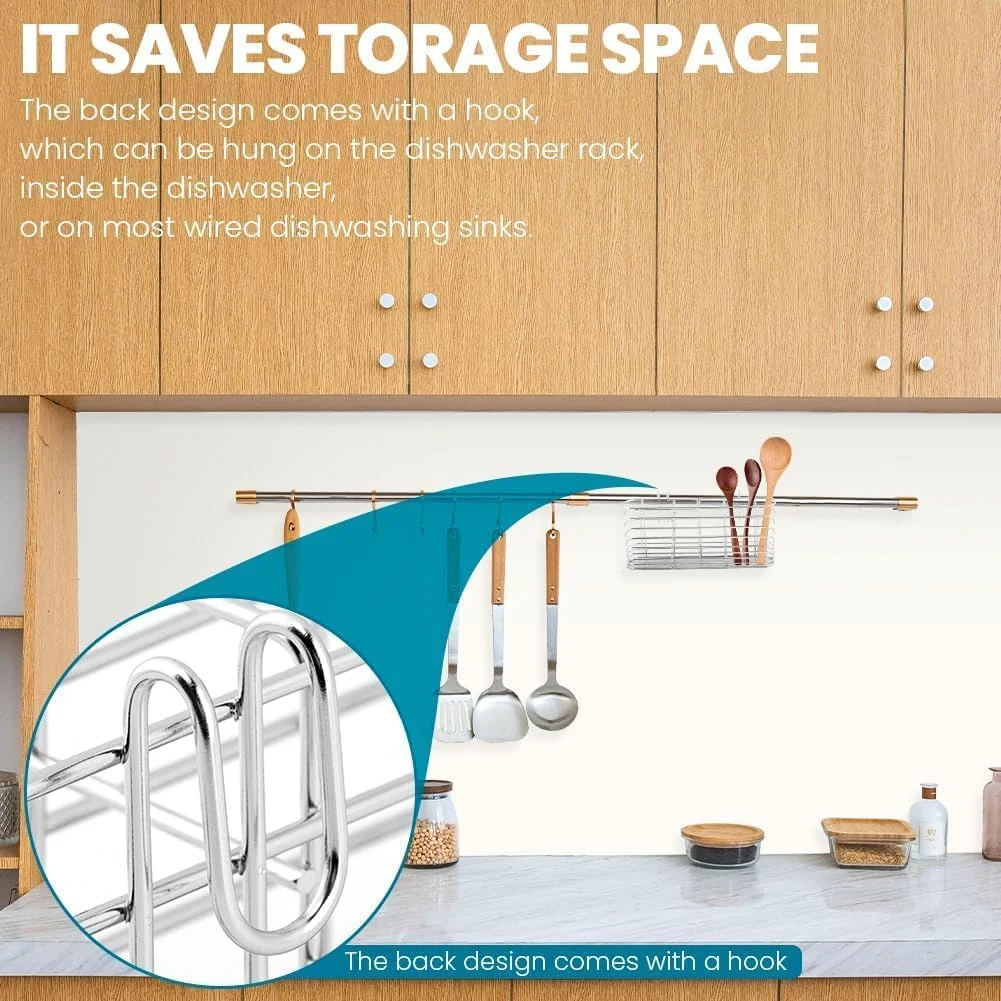 نگهدارنده لوازم آشپزخانه Fohome، لوازم جانبی قفسه خشک کن ظروف استیل ضد زنگ، سازمان دهنده لوازم آشپزخانه با 3 قسمت تقسیم شده برای آبچکان ظروف، سبد تخلیه چاقو و چنگال ضد زنگ برای روی میز آشپزخانه نگهدارنده لوازم آشپزخانه Fohome، لوازم جانبی قفسه خشک کن ظروف استیل ضد زنگ، سازمان دهنده لوازم آشپزخانه با 3 قسمت تقسیم شده برای آبچکان ظروف، سبد تخلیه چاقو و چنگال ضد زنگ برای روی میز آشپزخانه