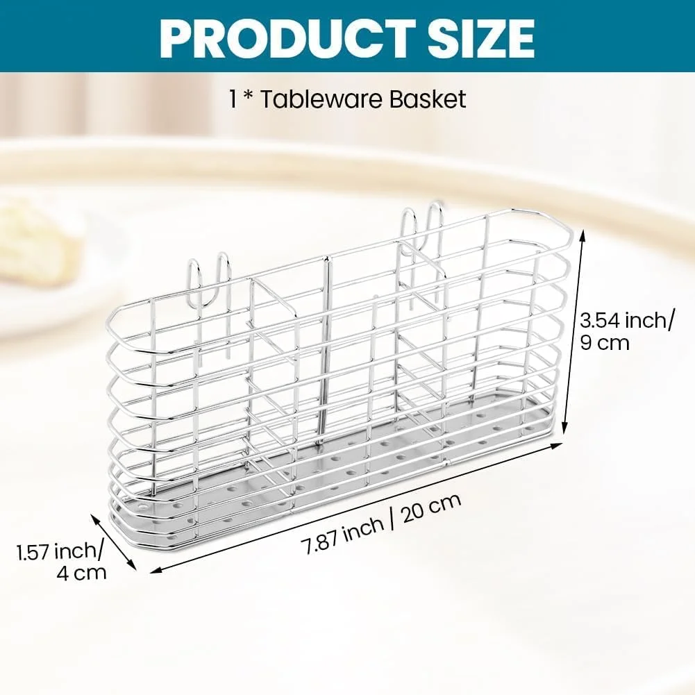 نگهدارنده لوازم آشپزخانه Fohome، لوازم جانبی قفسه خشک کن ظروف استیل ضد زنگ، سازمان دهنده لوازم آشپزخانه با 3 قسمت تقسیم شده برای آبچکان ظروف، سبد تخلیه چاقو و چنگال ضد زنگ برای روی میز آشپزخانه نگهدارنده لوازم آشپزخانه Fohome، لوازم جانبی قفسه خشک کن ظروف استیل ضد زنگ، سازمان دهنده لوازم آشپزخانه با 3 قسمت تقسیم شده برای آبچکان ظروف، سبد تخلیه چاقو و چنگال ضد زنگ برای روی میز آشپزخانه