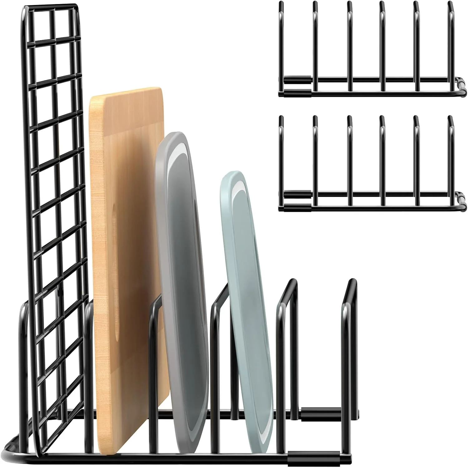 ارگانایزر تخته برش Fikoksol، [بسته 2 عددی] هولدر تخته برش، قفسه نگهداری سینی شیرینی پزی، ورقه های پخت، خنک کننده، استند نگهداری قفسه کوچک برای کابینت آشپزخانه، ارگانایزر ظروف پخت و پز رومیزی 7.08 x 5.51 x 3.15 اینچ