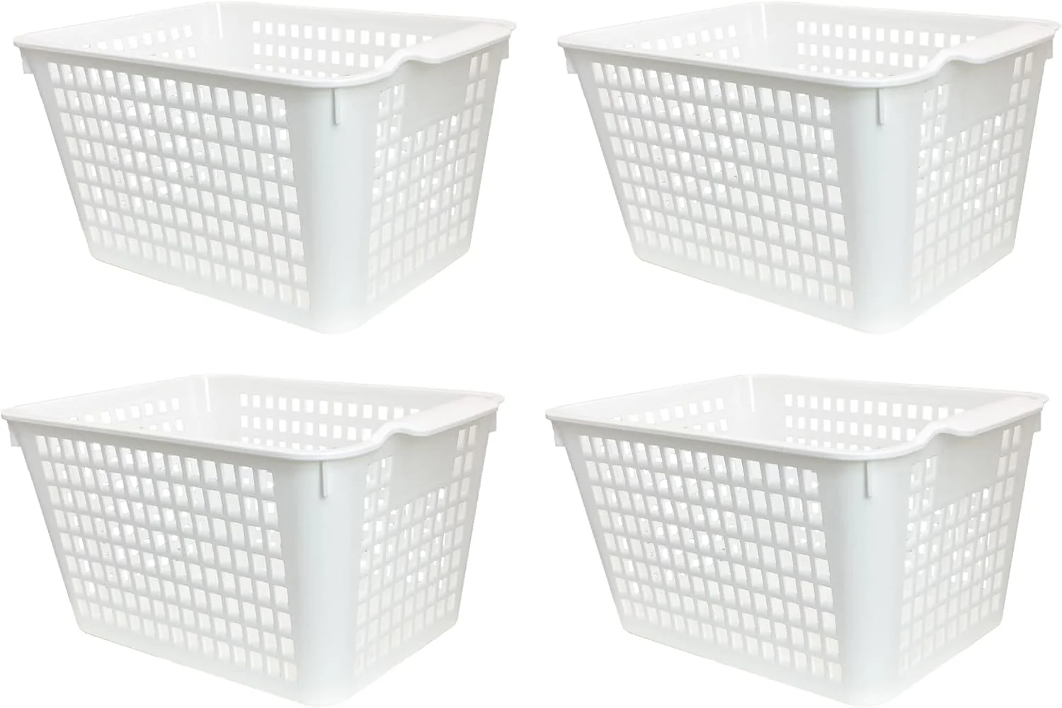 FCG Home - بسته 4 عددی - سبد سینی سفید، جعبه نظم دهنده کابینت و قفسه آشپزخانه (متوسط) FCG Home - بسته 4 عددی - سبد سینی سفید، جعبه نظم دهنده کابینت و قفسه آشپزخانه (متوسط)