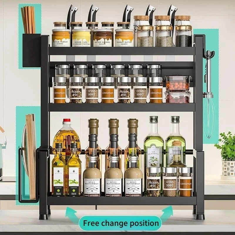 جا ادویه ای ایستاده فوهوم برای روی کابینت، سازمان دهنده 3 طبقه ادویه جات آشپزخانه، قفسه چاشنی با قلاب و محل نگهداری کارد و چنگال، سازمان دهنده چند منظوره روی کابینت آشپزخانه برای نگهداری ادویه، کاتر جا ادویه ای ایستاده فوهوم برای روی کابینت، سازمان دهنده 3 طبقه ادویه جات آشپزخانه، قفسه چاشنی با قلاب و محل نگهداری کارد و چنگال، سازمان دهنده چند منظوره روی کابینت آشپزخانه برای نگهداری ادویه، کاتر