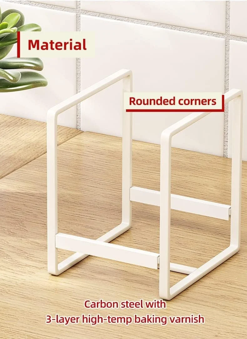 EZYLIFE ست 2 عددی آبچکان ظرف آشپزخانه، نگهدارنده بشقاب، جا ظرفی، پایه خشک کن برای سازماندهی قفسه کابینت و نگهداری روی میز برای استفاده از بشقاب، تابه، درب قابلمه، تخته برش - سفید کوچک (W+N)