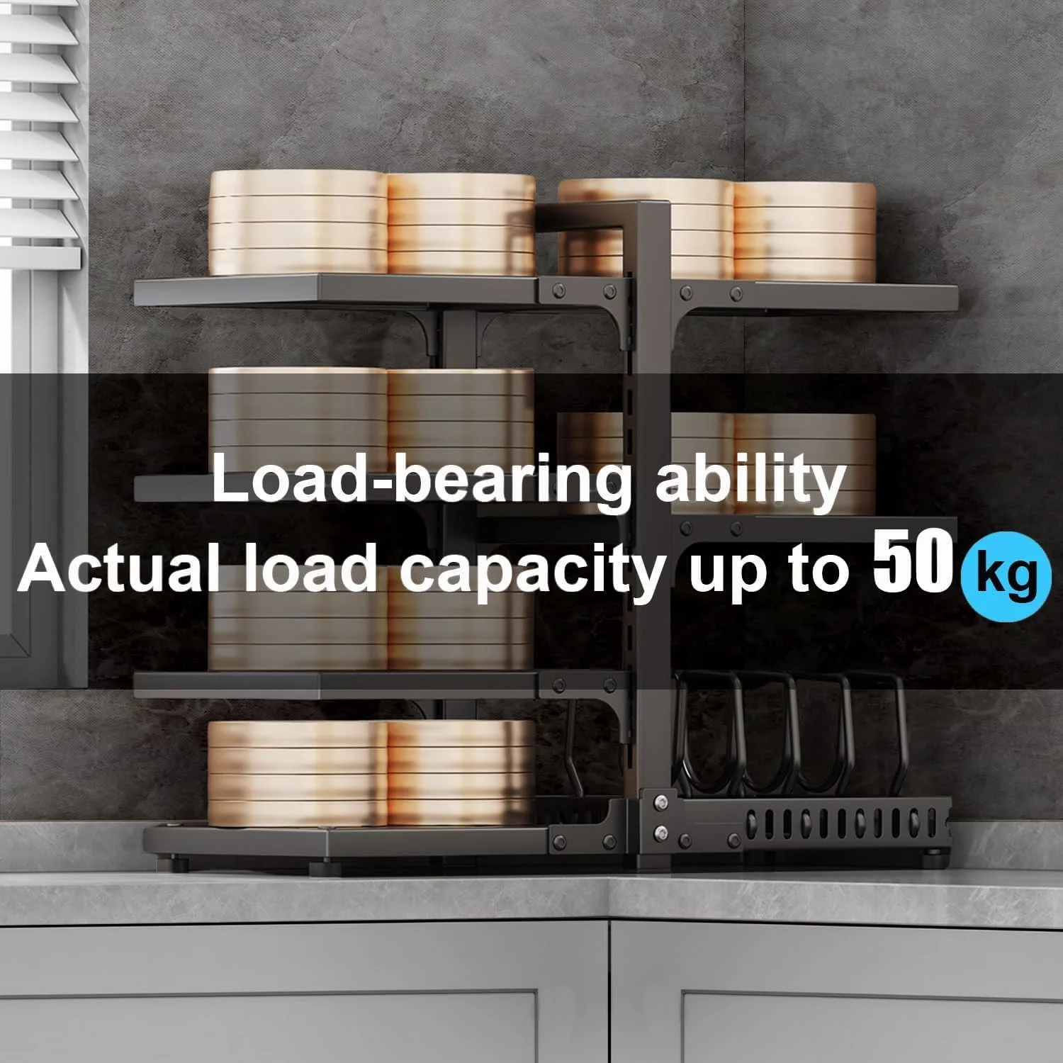 ارگانایزر قابلمه و تابه سنگین Exrp برای زیر کابینت، قفسه 7 طبقه قابل تنظیم برای سازماندهی و نگهداری قابلمه و تابه در کابینت آشپزخانه ارگانایزر قابلمه و تابه سنگین Exrp برای زیر کابینت، قفسه 7 طبقه قابل تنظیم برای سازماندهی و نگهداری قابلمه و تابه در کابینت آشپزخانه