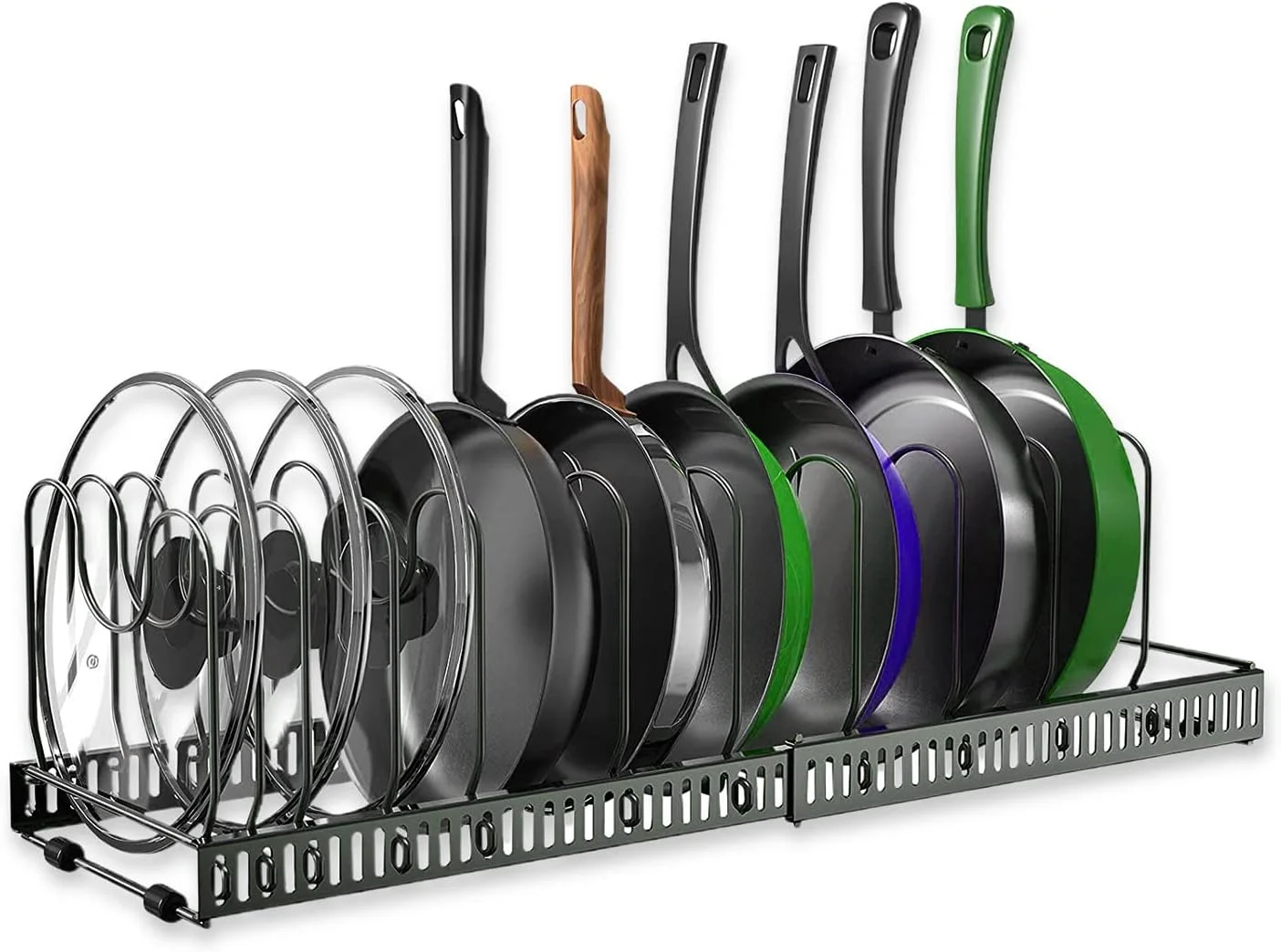 ارگانایزر تابه و قابلمه قابل گسترش ECASA، دارای 10 محفظه قابل تنظیم، نگهدارنده درب و بشقاب ظروف پخت و پز کابینت آشپزخانه (خاکستری) ارگانایزر تابه و قابلمه قابل گسترش ECASA، دارای 10 محفظه قابل تنظیم، نگهدارنده درب و بشقاب ظروف پخت و پز کابینت آشپزخانه (خاکستری)