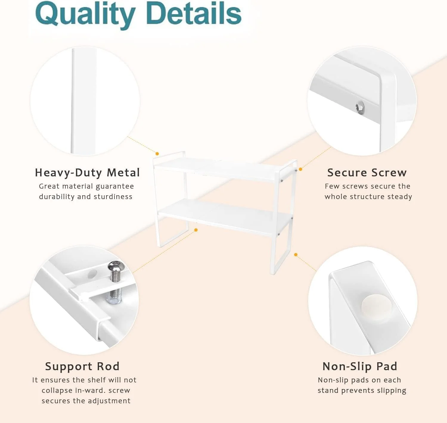 قفسه ارگانایزر رومیزی قابل گسترش U-HOOME، استند کابینت، قفسه ادویه آشپزخانه، قفسه انبار کابینت، سازماندهی و نگهداری برای آشپزخانه حمام (سفید-2 طبقه) قفسه ارگانایزر رومیزی قابل گسترش U-HOOME، استند کابینت، قفسه ادویه آشپزخانه، قفسه انبار کابینت، سازماندهی و نگهداری برای آشپزخانه حمام (سفید-2 طبقه)