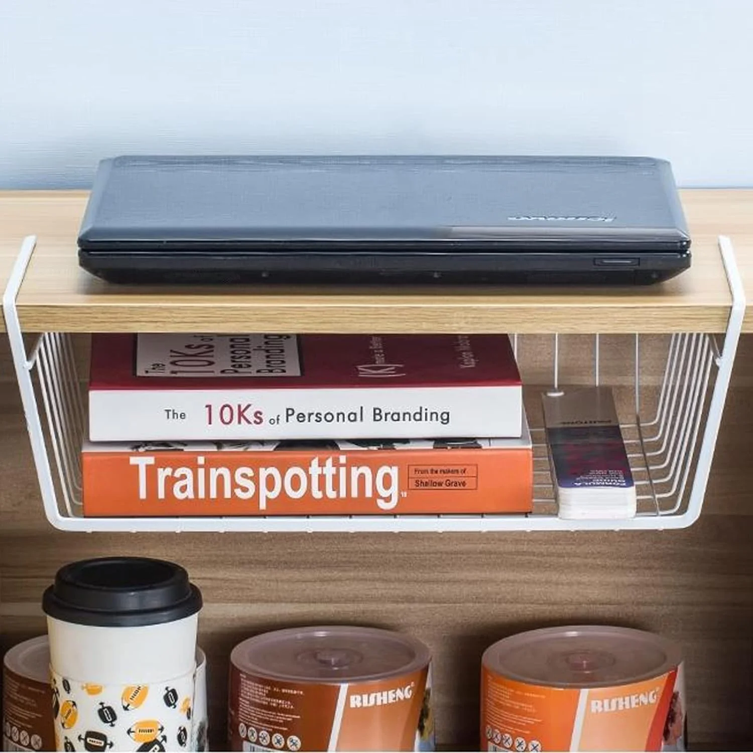 سبد ذخیره سازی زیر قفسه آشپزخانه ECVV، یک عدد، بزرگ، سبک وزن، قفسه فلزی سازمان دهنده 40 X 26 X 14 سانتی متر (سفید) سبد ذخیره سازی زیر قفسه آشپزخانه ECVV، یک عدد، بزرگ، سبک وزن، قفسه فلزی سازمان دهنده 40 X 26 X 14 سانتی متر (سفید)