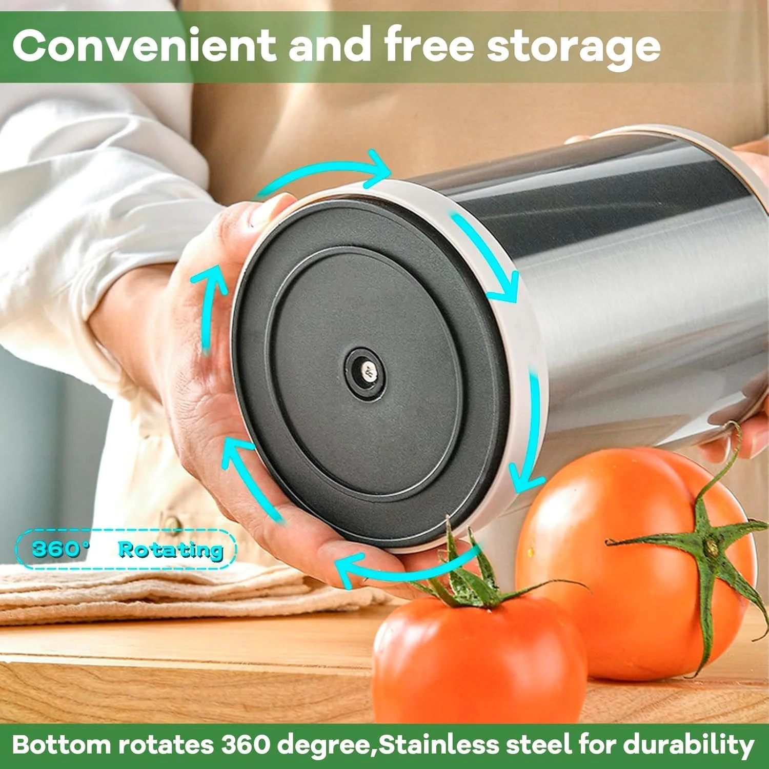 جا قاشقی چرخشی آشپزخانه ECVV® - سازمان دهنده استیل ضد زنگ 360 درجه با محفظه های جداگانه - سیستم تخلیه آب - جا ابزاری برای کارد، چنگال و لوازم آشپزی - نقره ای جا قاشقی چرخشی آشپزخانه ECVV® - سازمان دهنده استیل ضد زنگ 360 درجه با محفظه های جداگانه - سیستم تخلیه آب - جا ابزاری برای کارد، چنگال و لوازم آشپزی - نقره ای