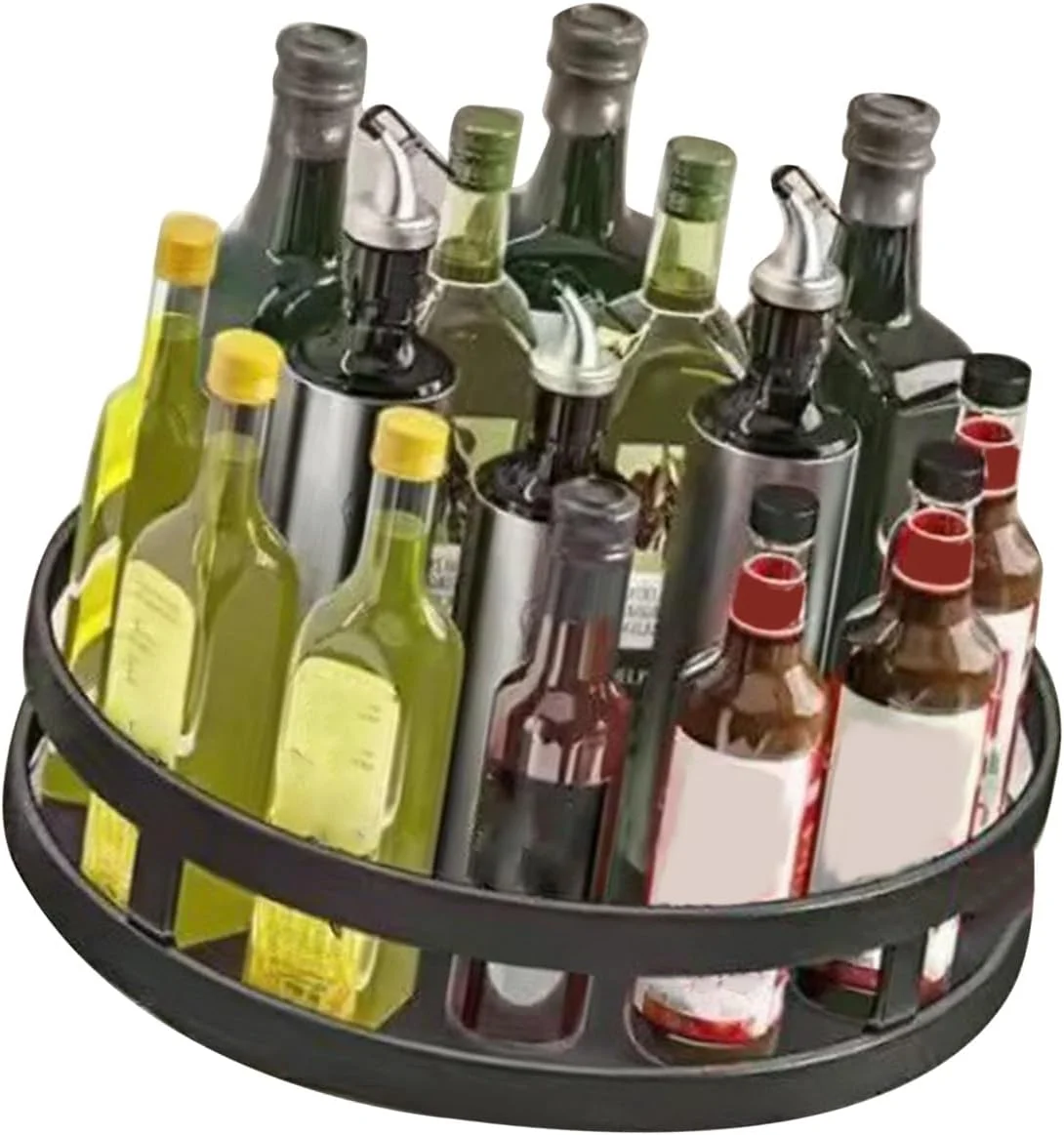 سینی گردان 360 درجه ای Ejoyous، قفسه فولادی کربنی برای پیشخوان آشپزخانه با طراحی صرفه جویی در فضا، ذخیره سازی چند منظوره برای سس ها سینی گردان 360 درجه ای Ejoyous، قفسه فولادی کربنی برای پیشخوان آشپزخانه با طراحی صرفه جویی در فضا، ذخیره سازی چند منظوره برای سس ها