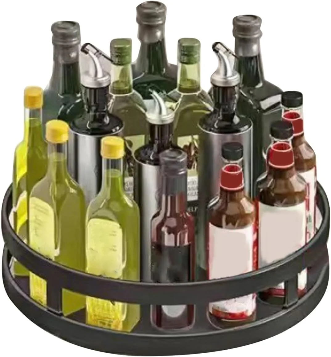 سینی گردان 360 درجه ای Ejoyous، قفسه فولادی کربنی برای پیشخوان آشپزخانه با طراحی صرفه جویی در فضا، ذخیره سازی چند منظوره برای سس ها سینی گردان 360 درجه ای Ejoyous، قفسه فولادی کربنی برای پیشخوان آشپزخانه با طراحی صرفه جویی در فضا، ذخیره سازی چند منظوره برای سس ها