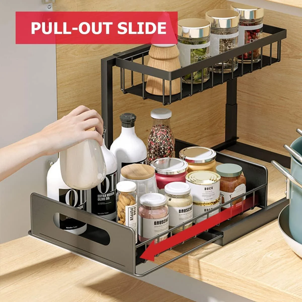 قفسه های ذخیره سازی آشپزخانه دو طبقه ECVV، سازمان دهنده و ذخیره سازی زیر سینک، قفسه کشویی کشودار، قفسه سازمان دهنده رومیزی حمام L شکل قفسه های ذخیره سازی آشپزخانه دو طبقه ECVV، سازمان دهنده و ذخیره سازی زیر سینک، قفسه کشویی کشودار، قفسه سازمان دهنده رومیزی حمام L شکل