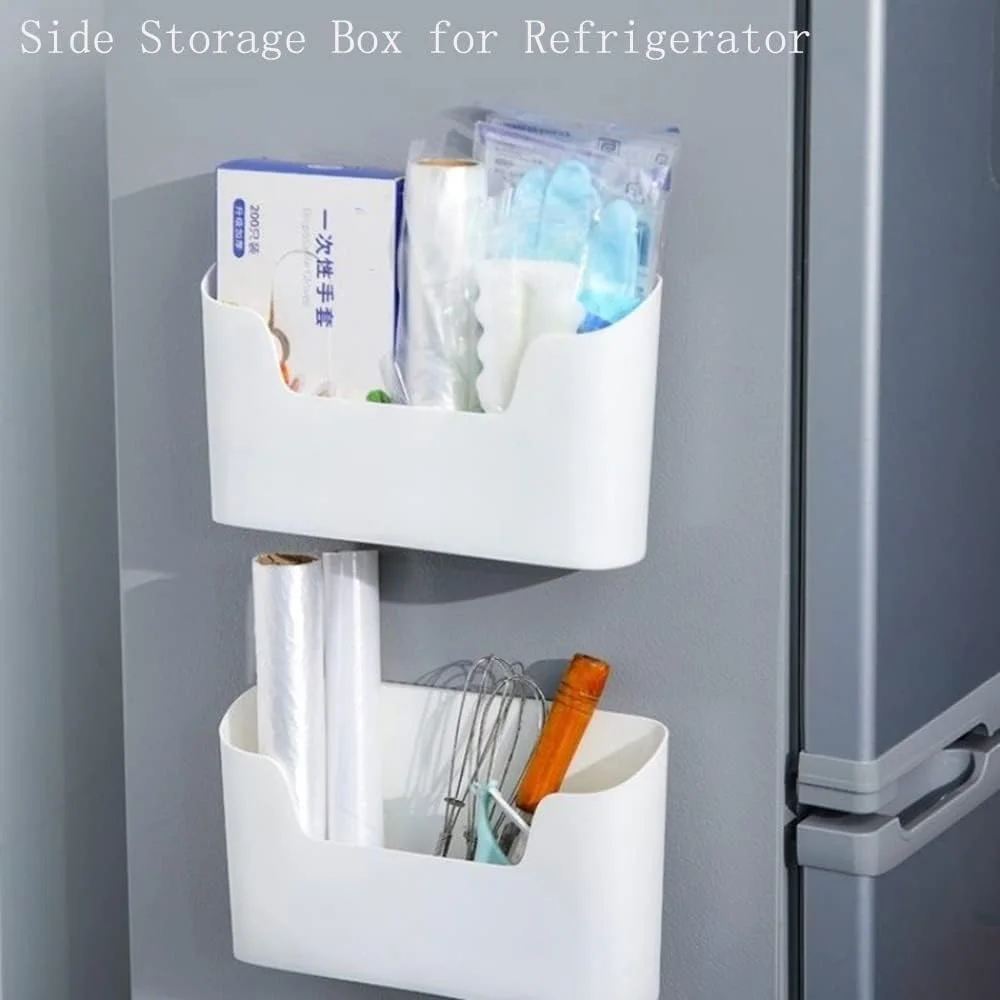 جعبه ذخیره سازی درب آشپزخانه EigPluy، دو تکه، نصب دیواری چسبی، پلاستیک ABS، سفید، سازمان دهنده کابینت/حمام/یخچال جعبه ذخیره سازی درب آشپزخانه EigPluy، دو تکه، نصب دیواری چسبی، پلاستیک ABS، سفید، سازمان دهنده کابینت/حمام/یخچال