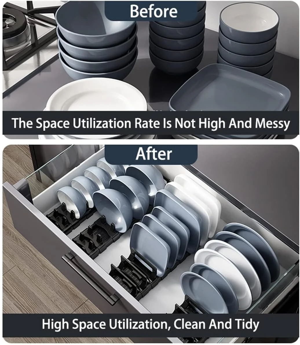 آبچکان آلومینیومی ECVV، آبگیر کاسه کوچک آشپزخانه، قفسه های ذخیره سازی کابینت، قفسه کاسه بشقاب چند منظوره سازمان دهنده آشپزخانه