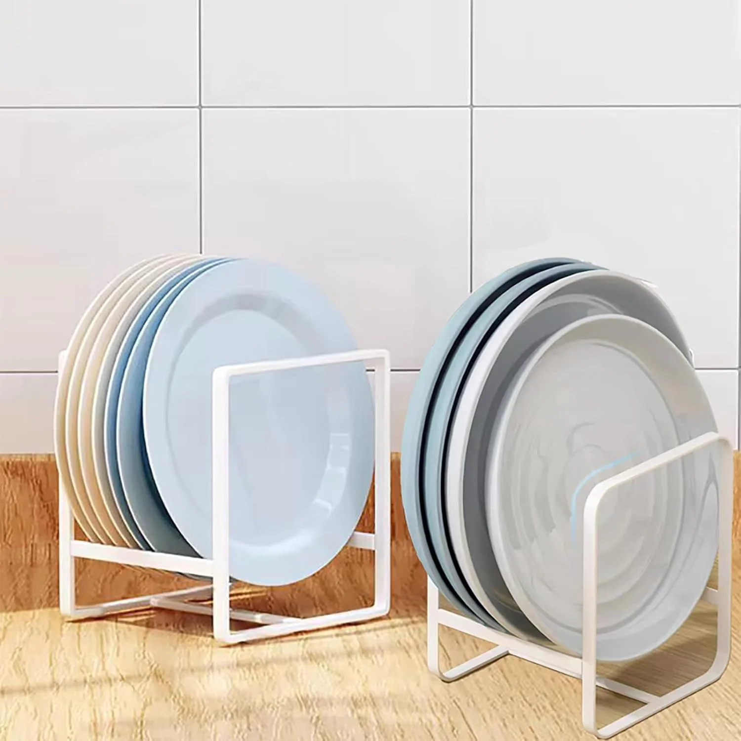 ارگانایزر آشپزخانه، استند خشک کن بشقاب و کاسه برای نگهداری در کابینت و سینک، قفسه آبچکان ظروف، (2 عددی) (سفید) ارگانایزر آشپزخانه، استند خشک کن بشقاب و کاسه برای نگهداری در کابینت و سینک، قفسه آبچکان ظروف، (2 عددی) (سفید)