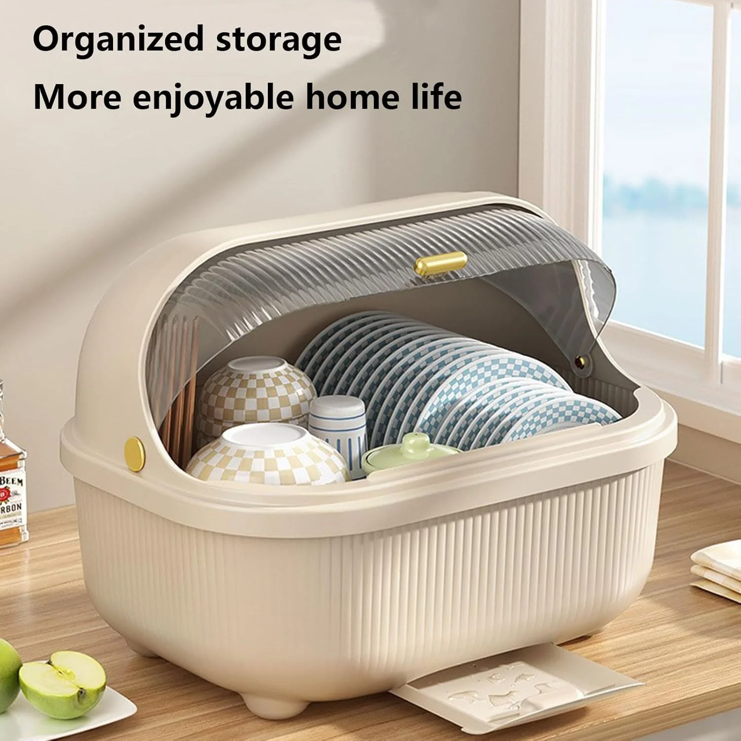 Diylove Dish Drying Rack,Large Dish Racks Organizers with Drainboard,Household with Lid Dish Draining RacK,Tableware Storage Box for Kitchen Counter Cabinets,for Kitchen,35 * 27 * 29CM (White) Diylove Dish Drying Rack,Large Dish Racks Organizers with Drainboard,Household with Lid Dish Draining RacK,Tableware Storage Box for Kitchen Counter Cabinets,for Kitchen,35 * 27 * 29CM (White)