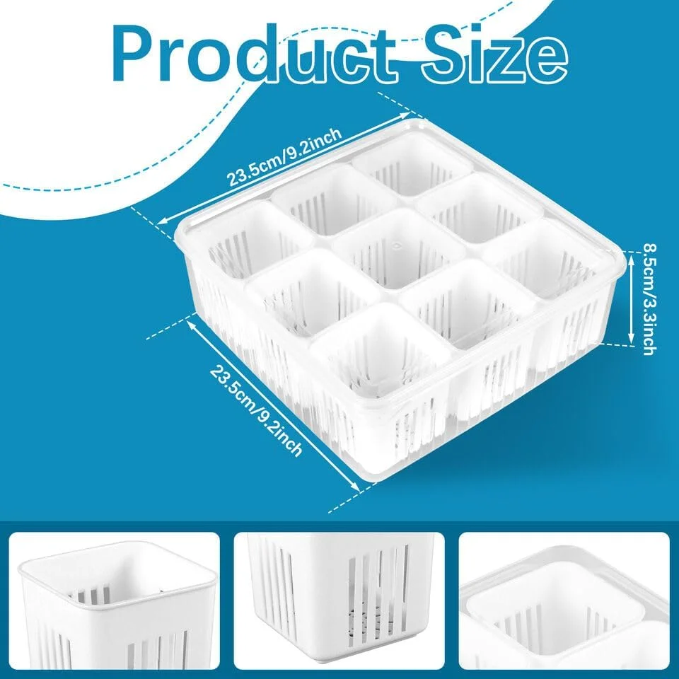 لوازم جانبی آشپزخانه ECVV جعبه نگهداری مواد غذایی فله ای پلاستیکی و هوا بند، درجه مواد غذایی، دارای محفظه، ظرف ادویه، سازمان دهنده یخچال با درب لوازم جانبی آشپزخانه ECVV جعبه نگهداری مواد غذایی فله ای پلاستیکی و هوا بند، درجه مواد غذایی، دارای محفظه، ظرف ادویه، سازمان دهنده یخچال با درب