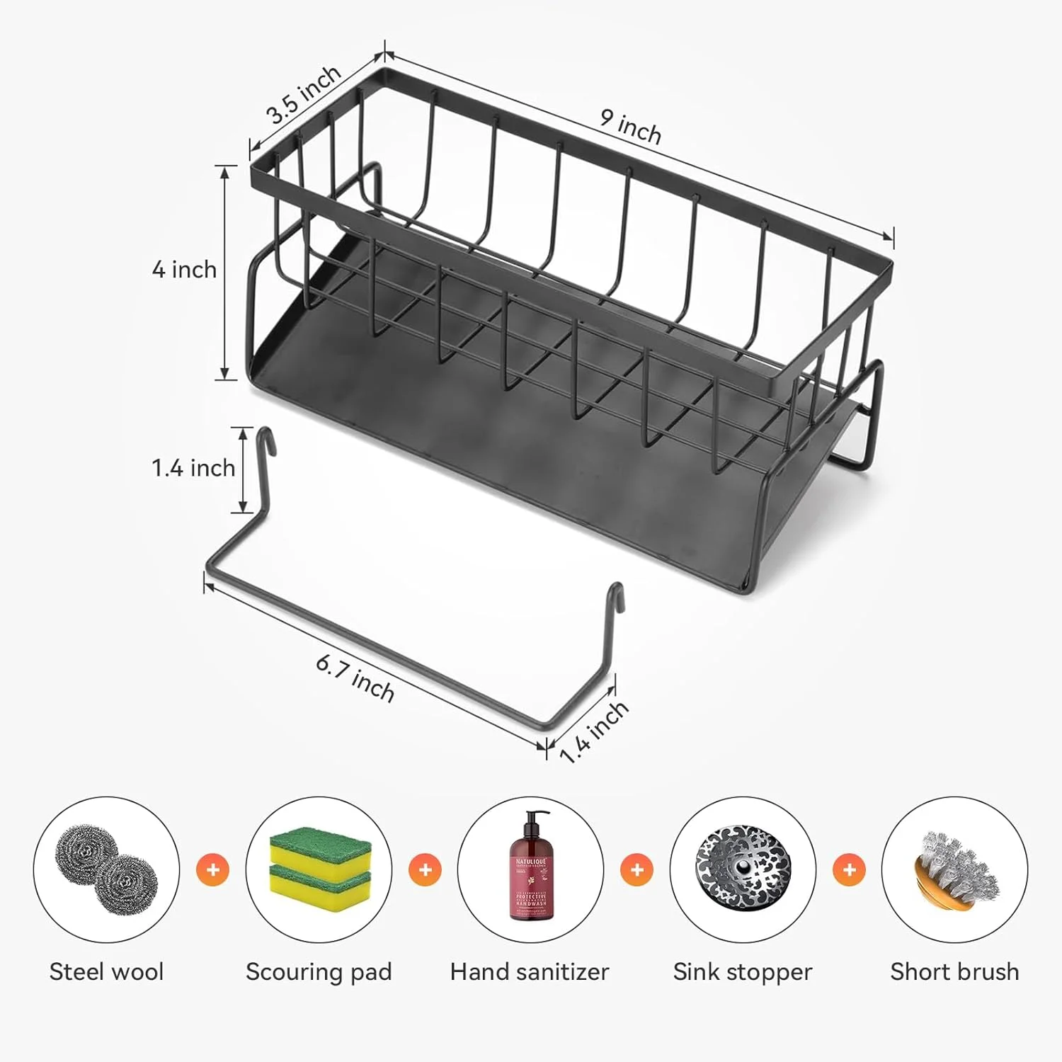 جای اسکاچ و سیم ظرفشویی DIKENLAND، سبد سینک ظرفشویی با جا دستمال، استیل ضد زنگ، مناسب برای اسکاچ، صابون، برس ظرفشویی، مایع ظرفشویی، نظم دهنده و لوازم ضروری آشپزخانه جای اسکاچ و سیم ظرفشویی DIKENLAND، سبد سینک ظرفشویی با جا دستمال، استیل ضد زنگ، مناسب برای اسکاچ، صابون، برس ظرفشویی، مایع ظرفشویی، نظم دهنده و لوازم ضروری آشپزخانه