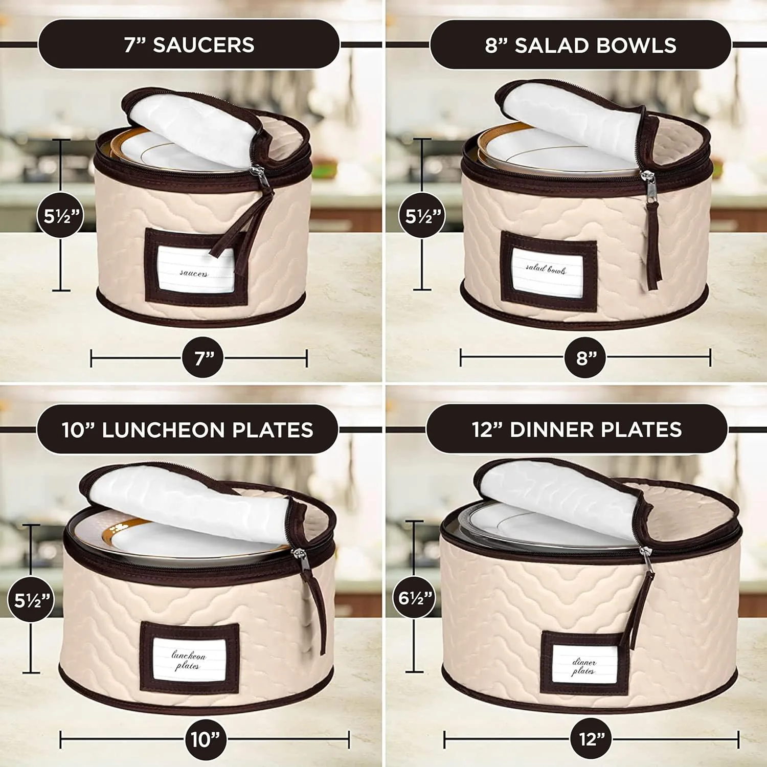 ست 5 تکه سازمان دهنده ظروف چینی برای نگهداری ظروف چینی، فنجان و نعلبکی، ظروف میکروفیبر لحافی محکم با جداکننده، مناسب برای 12 نفر - حمل و نقل و محافظت در برابر لب پر شدن و شکستن ست 5 تکه سازمان دهنده ظروف چینی برای نگهداری ظروف چینی، فنجان و نعلبکی، ظروف میکروفیبر لحافی محکم با جداکننده، مناسب برای 12 نفر - حمل و نقل و محافظت در برابر لب پر شدن و شکستن