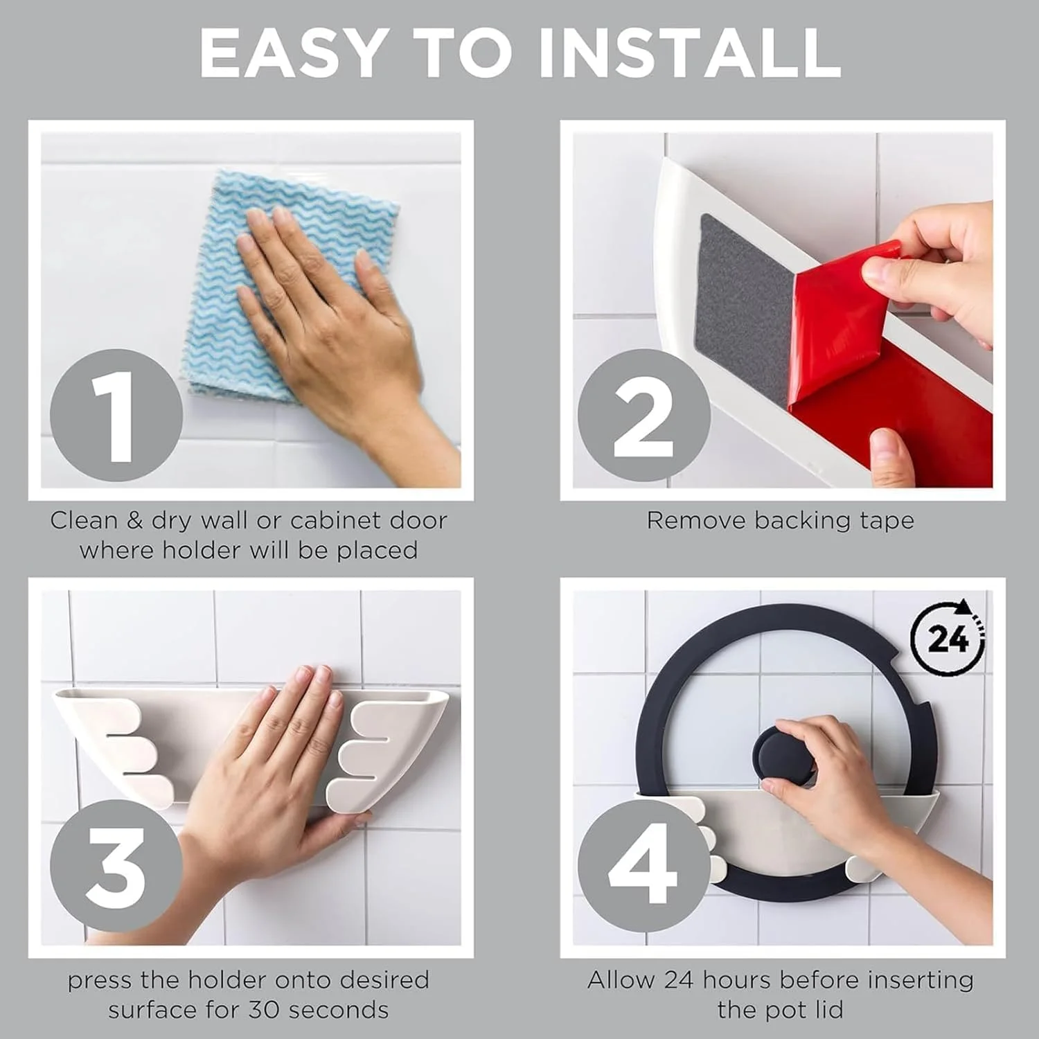 سازمان دهنده درب قابلمه یونیورسال DESALOV برای کابینت - بسته 6 عددی سازمان دهنده درب تابه، نصب داخل درب کابینت یا روی دیوار، نگهدارنده قفسه برای آشپزخانه، مناسب برای سایز 6 تا 13 اینچ (سفید) سازمان دهنده درب قابلمه یونیورسال DESALOV برای کابینت - بسته 6 عددی سازمان دهنده درب تابه، نصب داخل درب کابینت یا روی دیوار، نگهدارنده قفسه برای آشپزخانه، مناسب برای سایز 6 تا 13 اینچ (سفید)